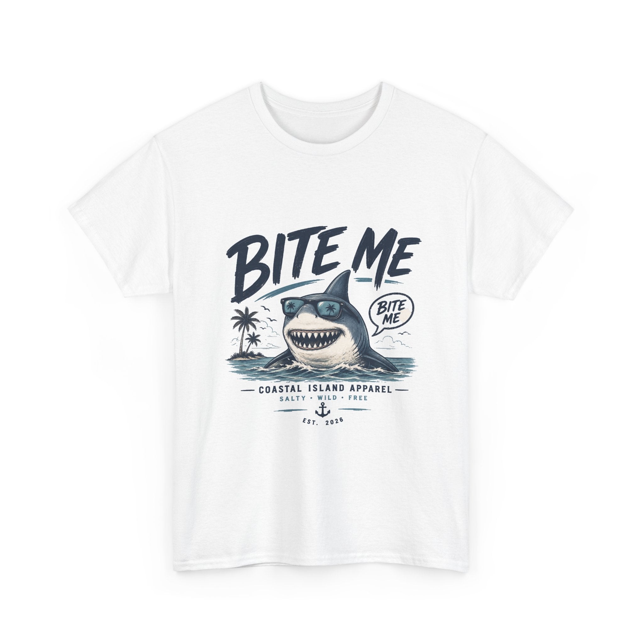 Bite Me Shark Tee — Coastal Island Graphic T-Shirt