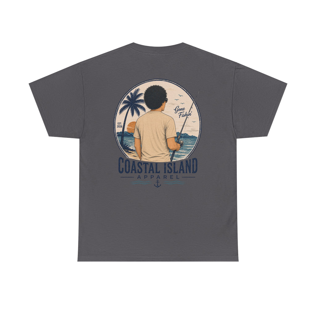 Unisex Heavy Cotton Tee- Guy Fishing