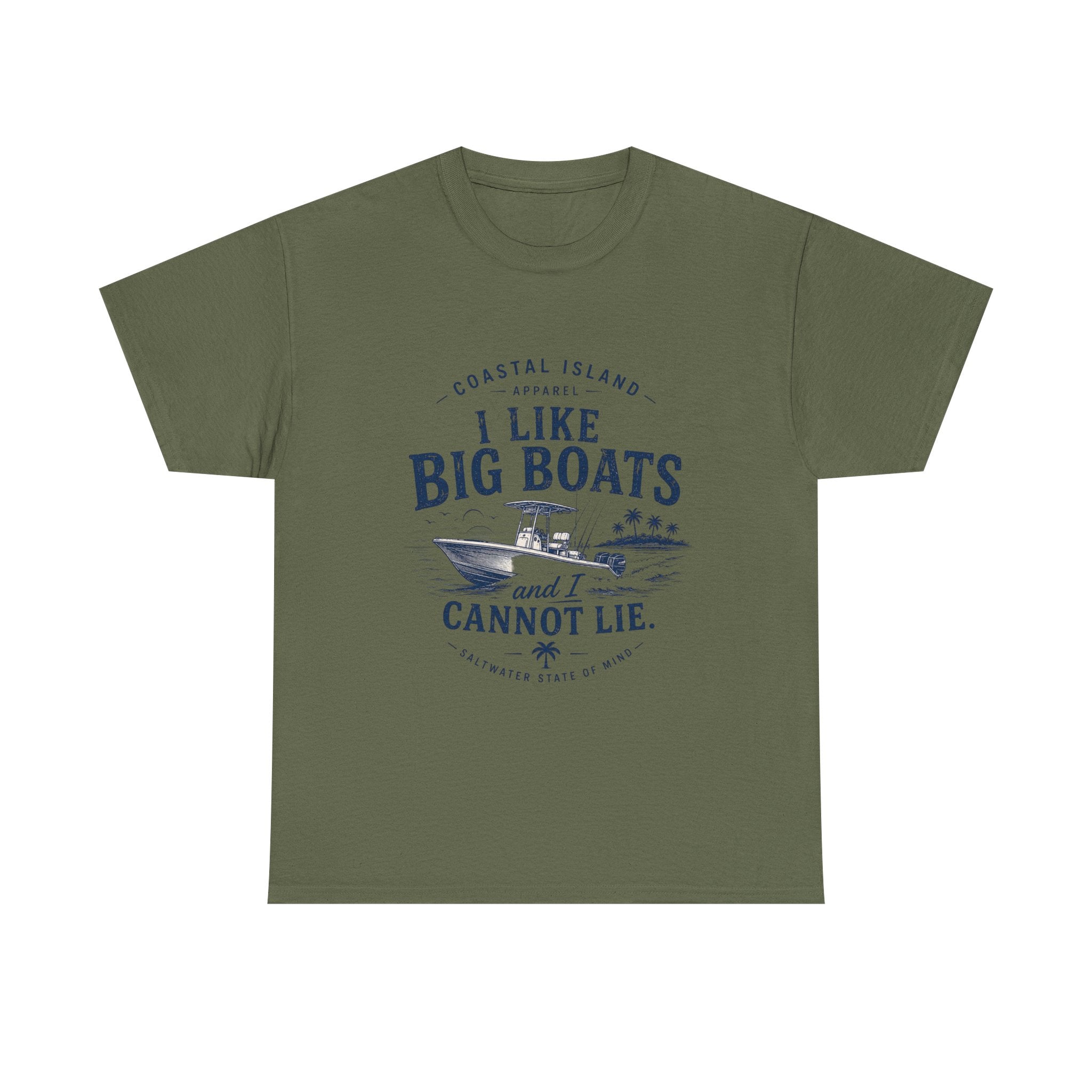Boat T‑Shirt — "I Like Big Boats and I Cannot Lie" Coastal Fishing Tee