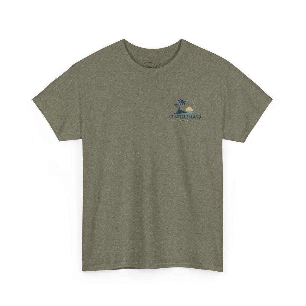 Coastal Island Sunset Beach T-Shirt | Palm Tree Ocean Graphic Tee