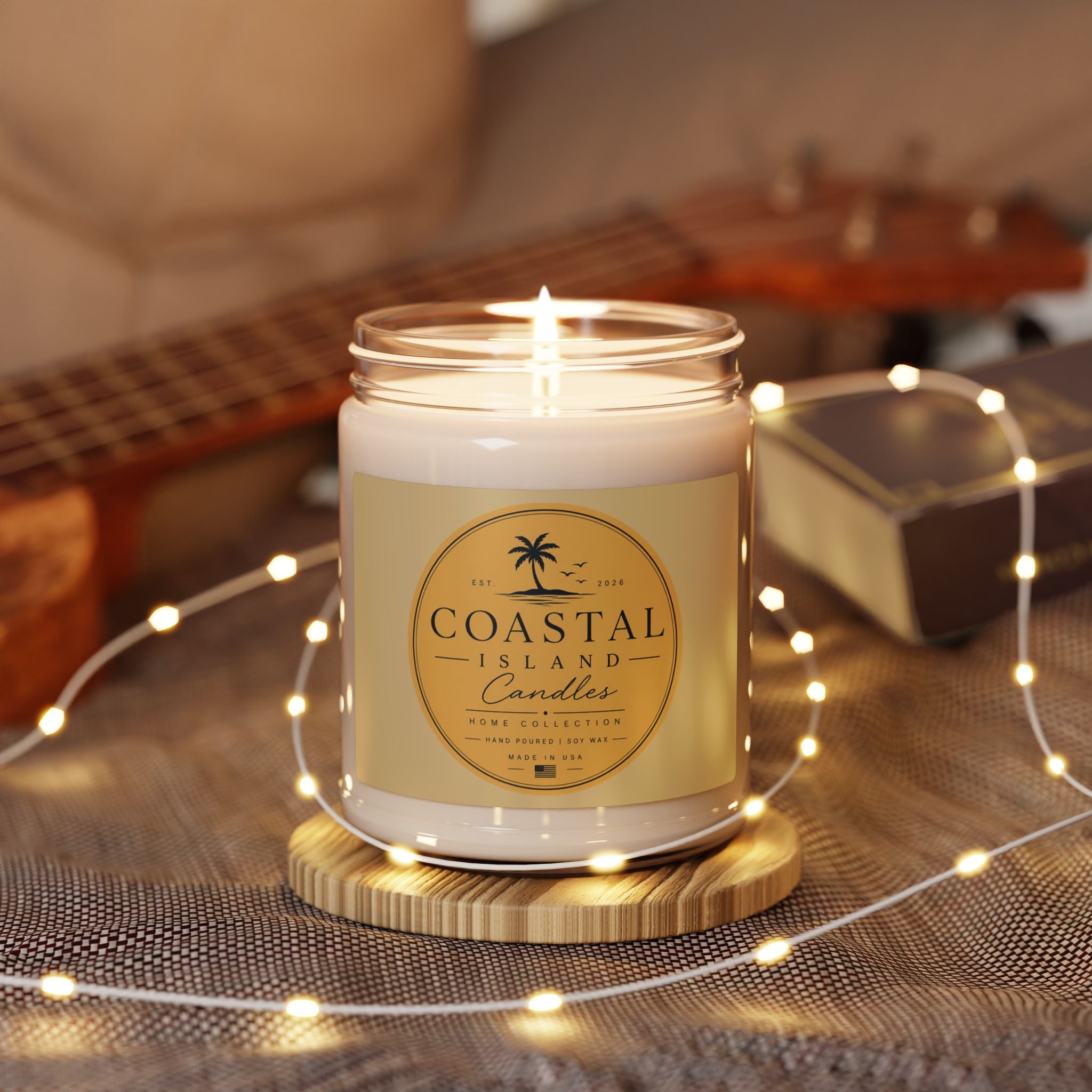 Coastal Island Scented Soy Candle 9oz – Tropical Palm Beach Scent
