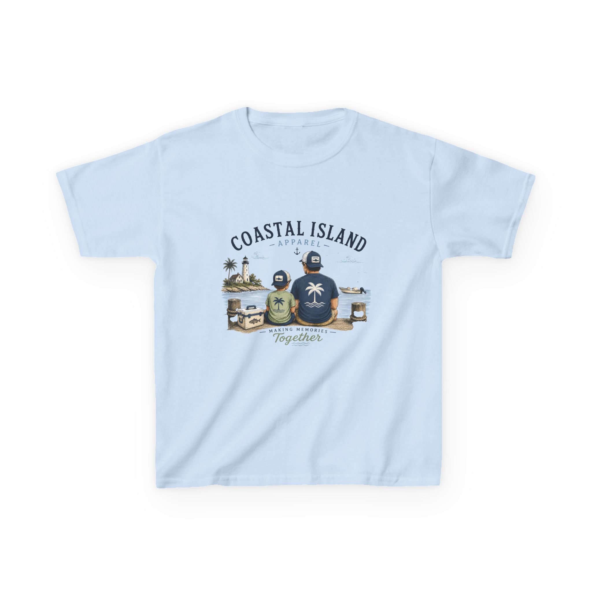 Kids Tee — "Coastal Island" Dad and Son Beach Graphic