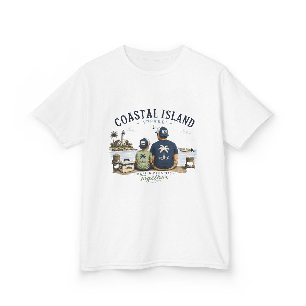Kids Tee — "Coastal Island" Dad and Son Beach Graphic