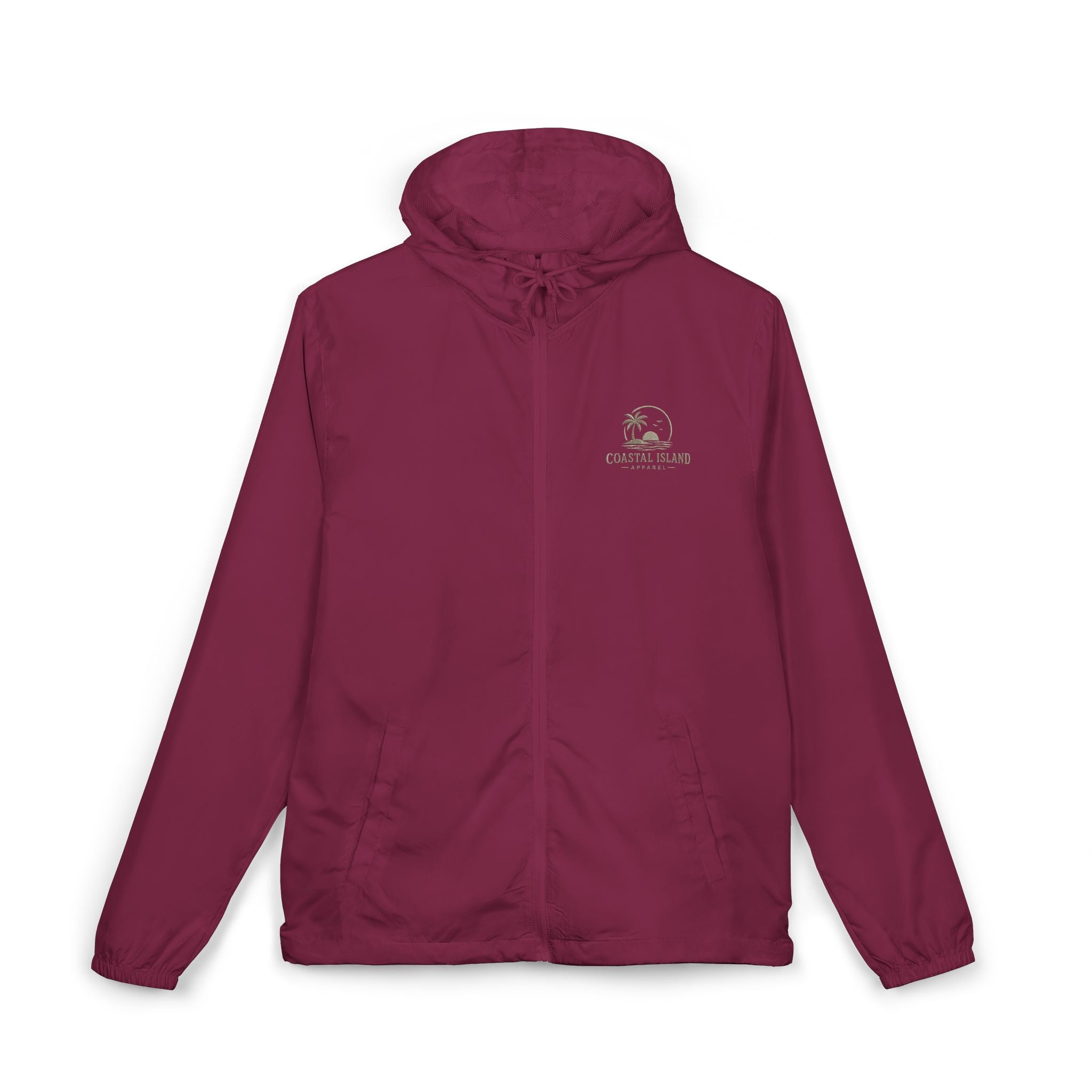 Windbreaker Jacket — "Catch the Wave" Palm Logo Lightweight Hooded Windbreaker
