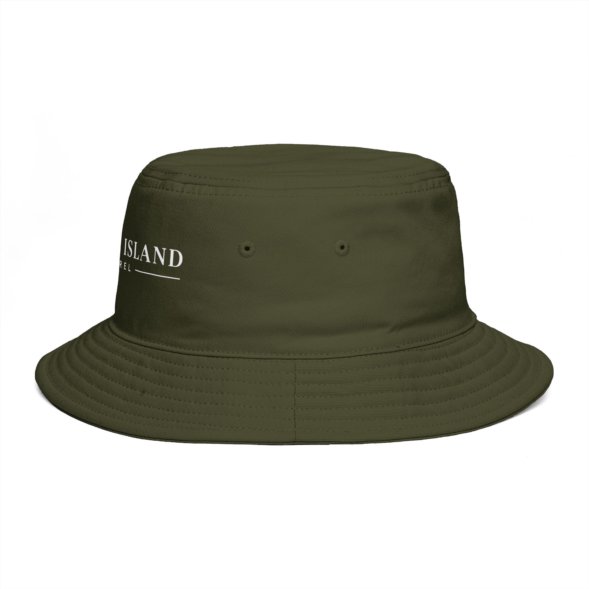 Coastal Island Apparel Bucket Hat - Brown Embroidered Beach Sun Hat