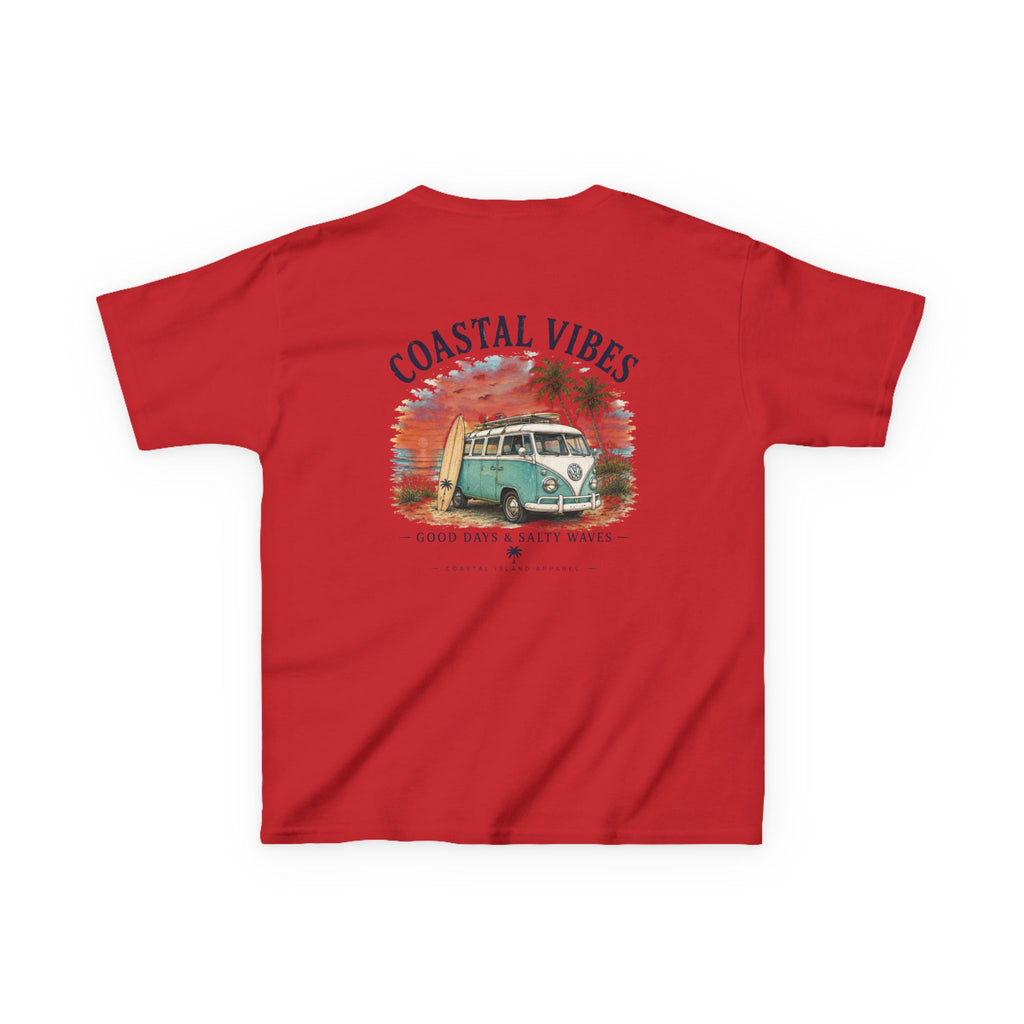 Kids T-Shirt — "Coastal Vibes" Retro Surf Van Tee