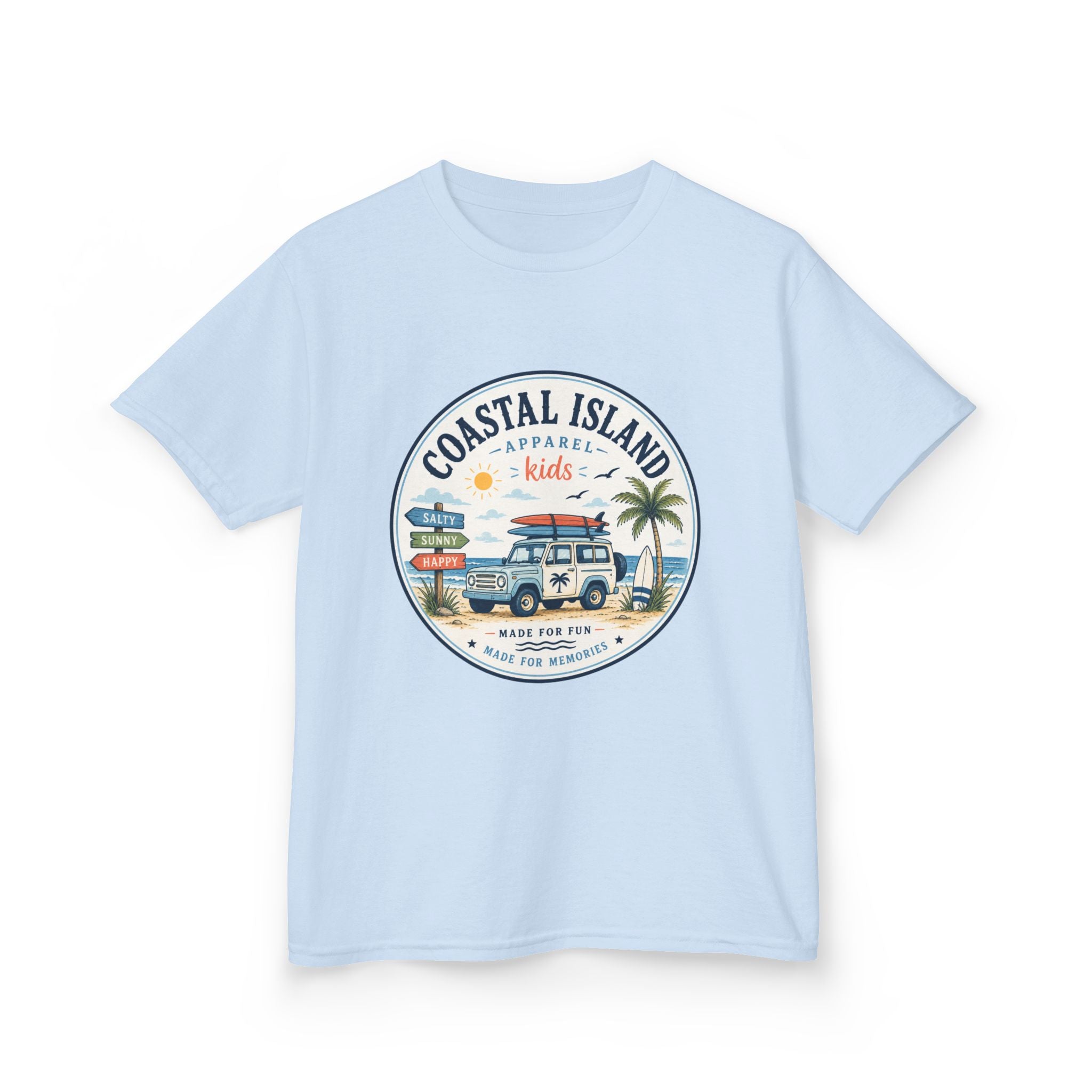 Coastal Island Kids Tee — Vintage Beach Surf Van Graphic