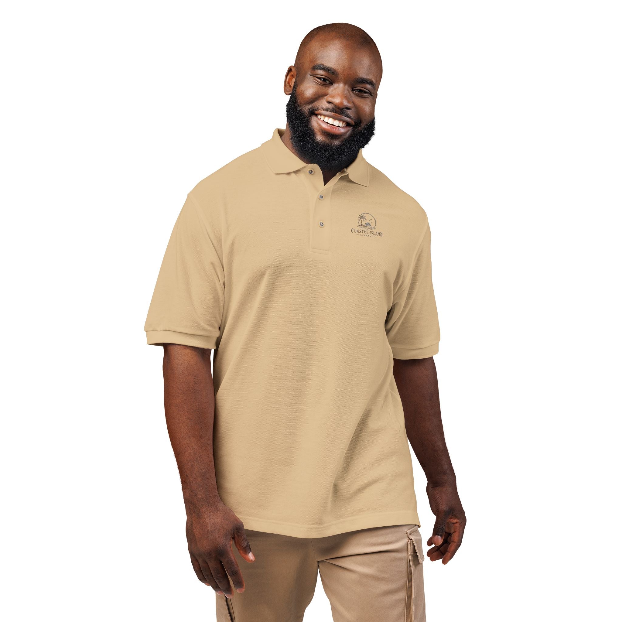 Embroidered Floral Polo Shirt — Subtle Chest Bloom Logo
