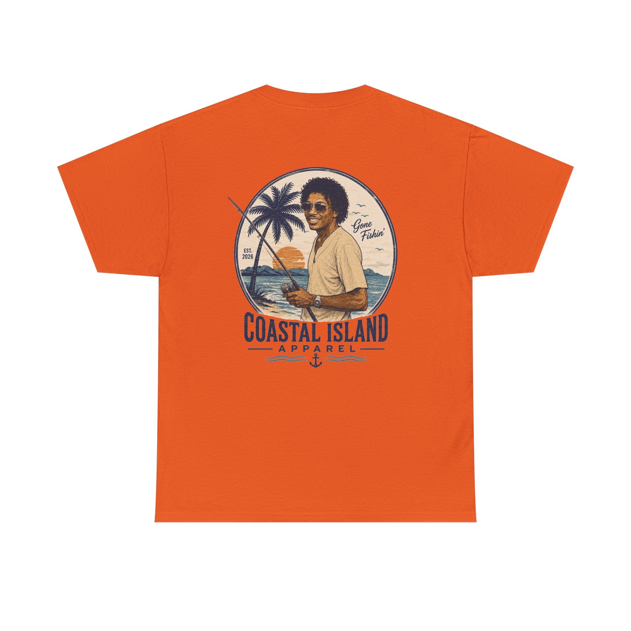 Coastal Island Tee — Vintage Sunset Palm Graphic T-Shirt