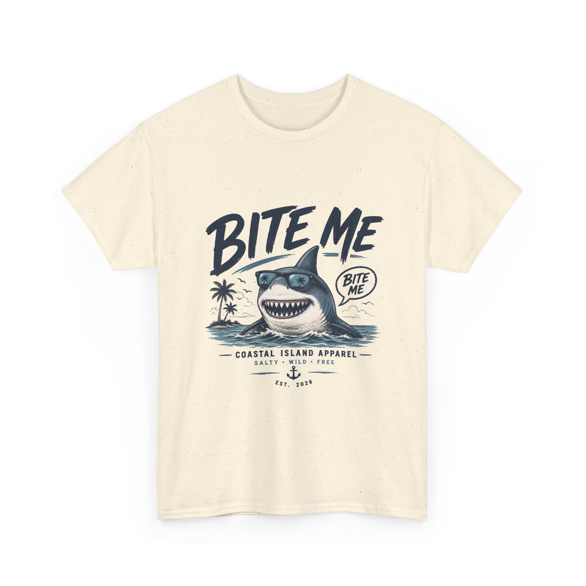 Bite Me Shark Tee — Coastal Island Graphic T-Shirt