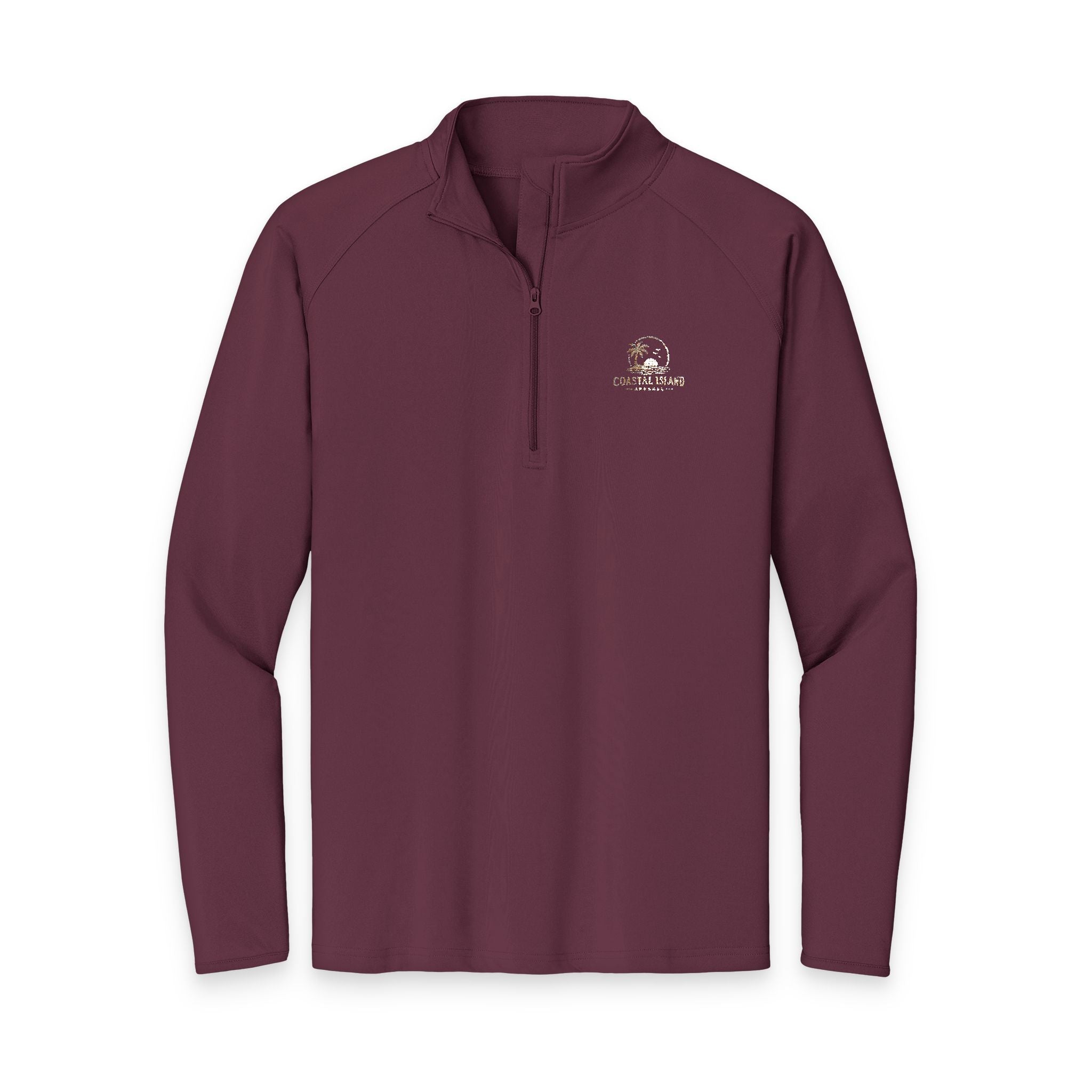 Men's Embroidered Quarter-Zip Pullover — Performance Sport-Wick