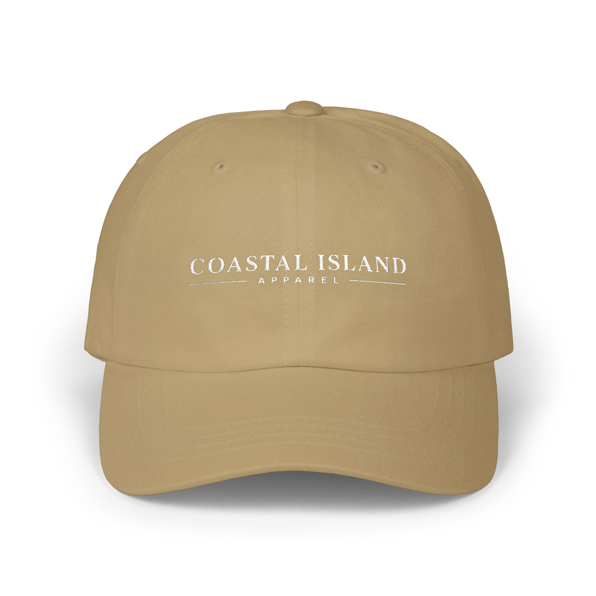 Coastal Island Apparel embroidered logo Dad Cap | white baseball hat