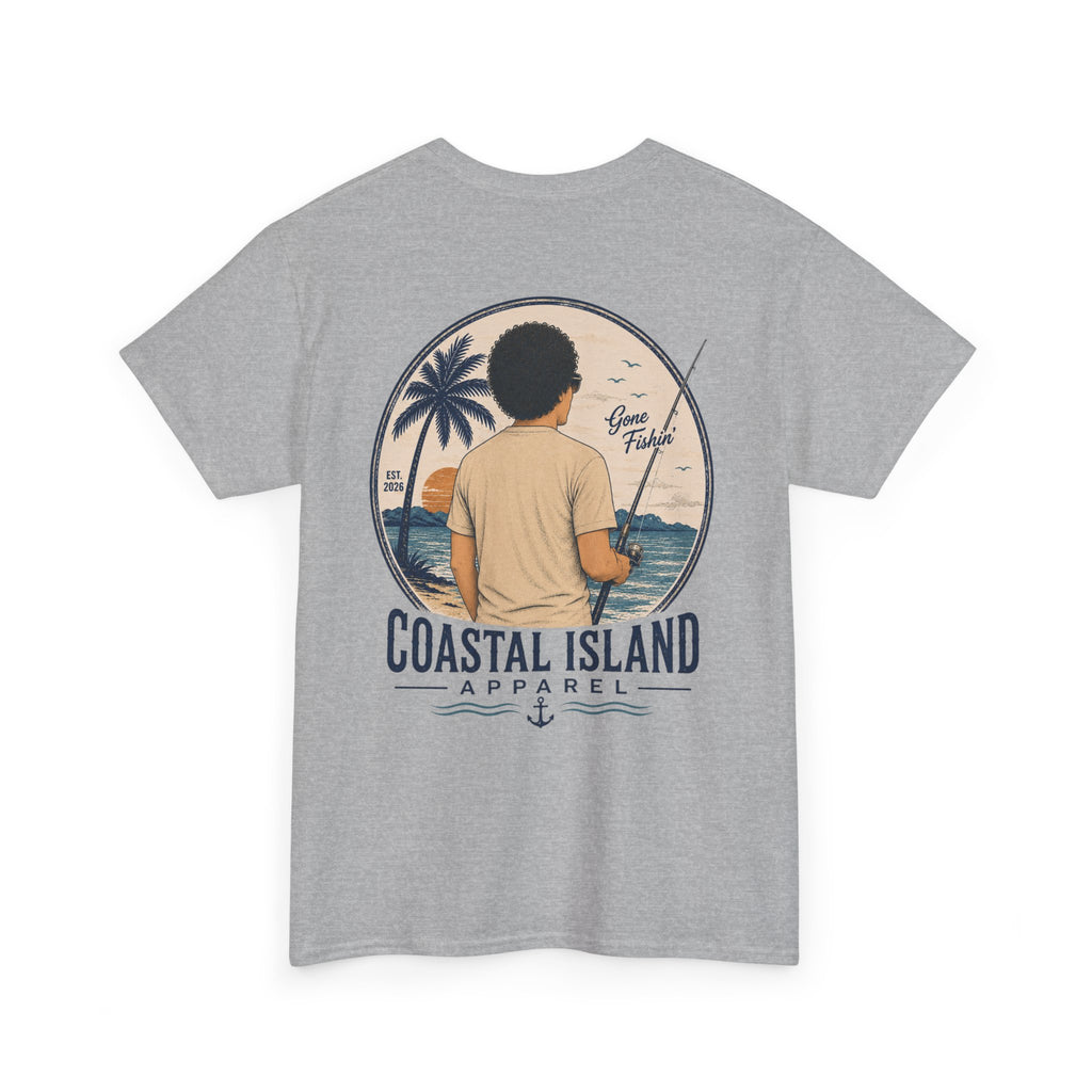 Unisex Heavy Cotton Tee- Guy Fishing