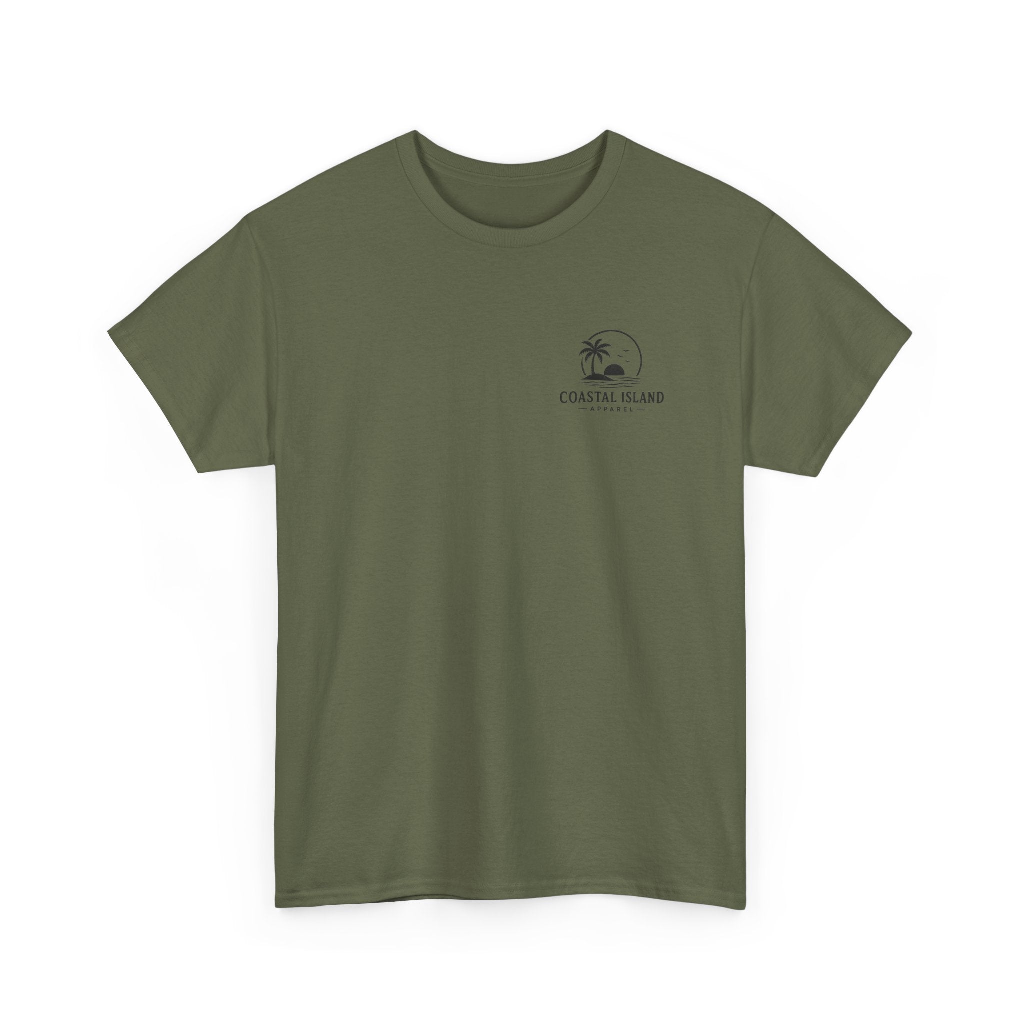 Coastal Island Sunset Tee — Beach Palm Tree Graphic T-Shirt