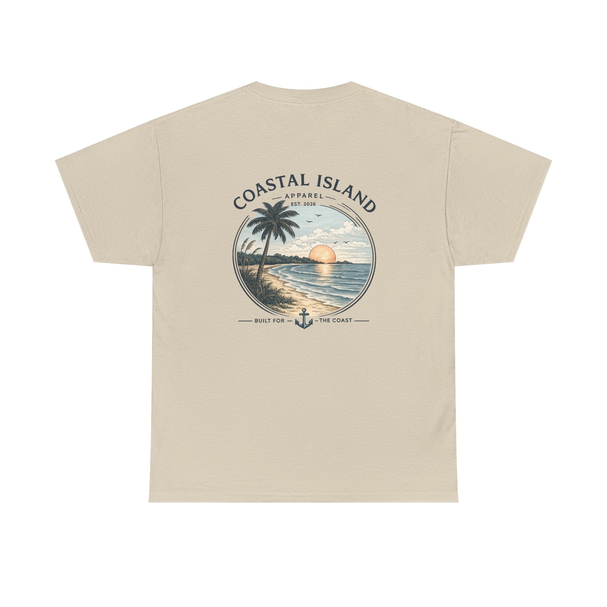Coastal Island Sunset Tee — Beach Palm Tree Graphic T-Shirt