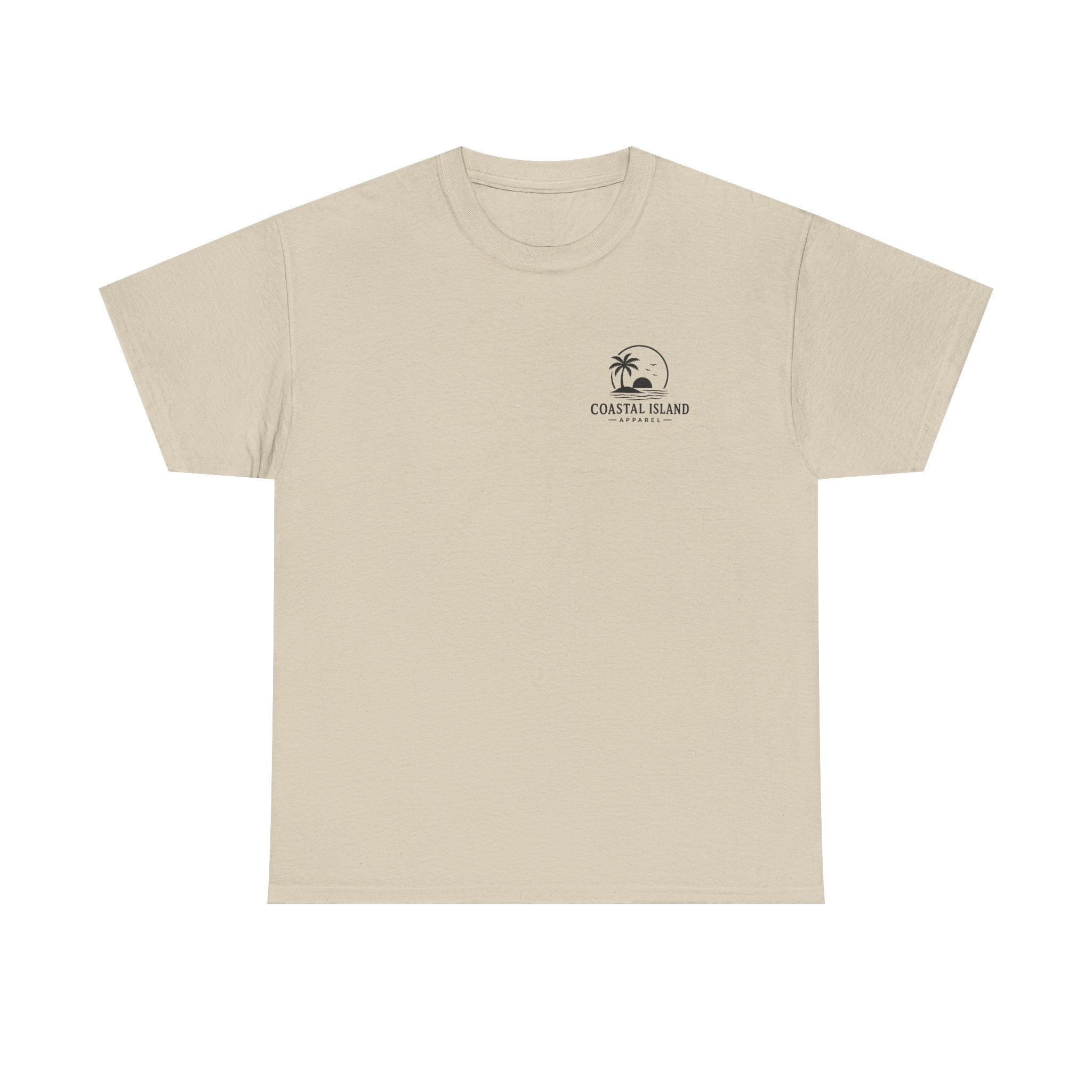 Coastal Island Sunset Tee — Beach Palm Tree Graphic T-Shirt