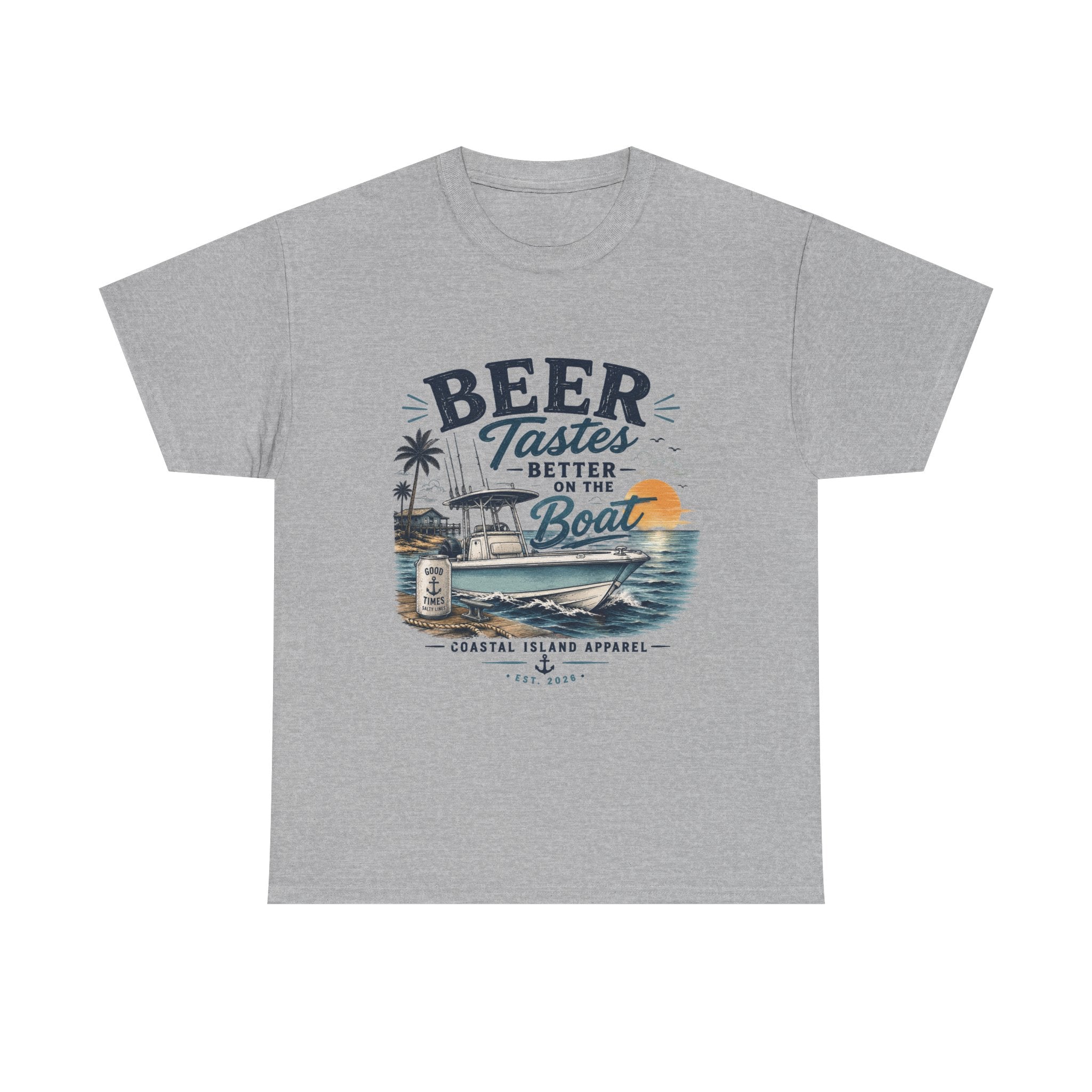Beer Tastes Better on the Boat T-Shirt — Coastal Fishing Boating Tee