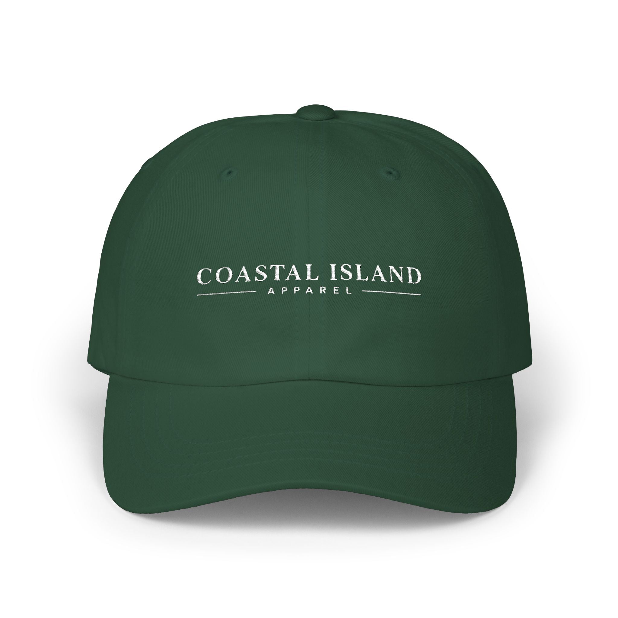 Coastal Island Apparel embroidered logo Dad Cap | white baseball hat