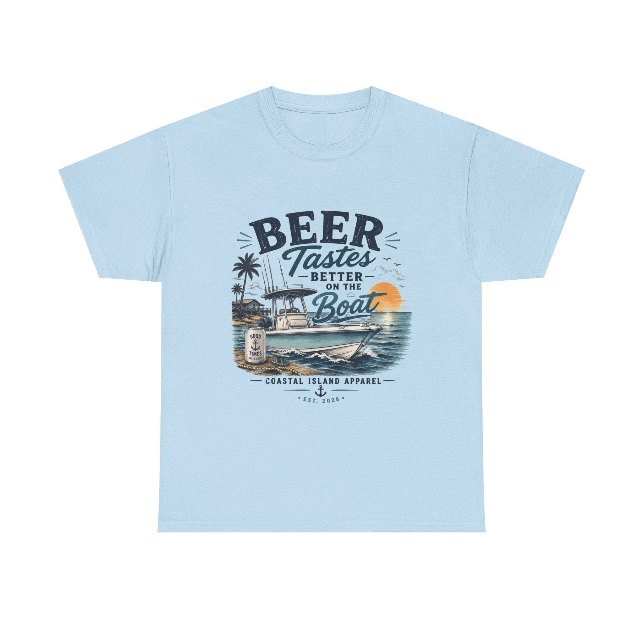 Beer Tastes Better on the Boat T-Shirt — Coastal Fishing Boating Tee