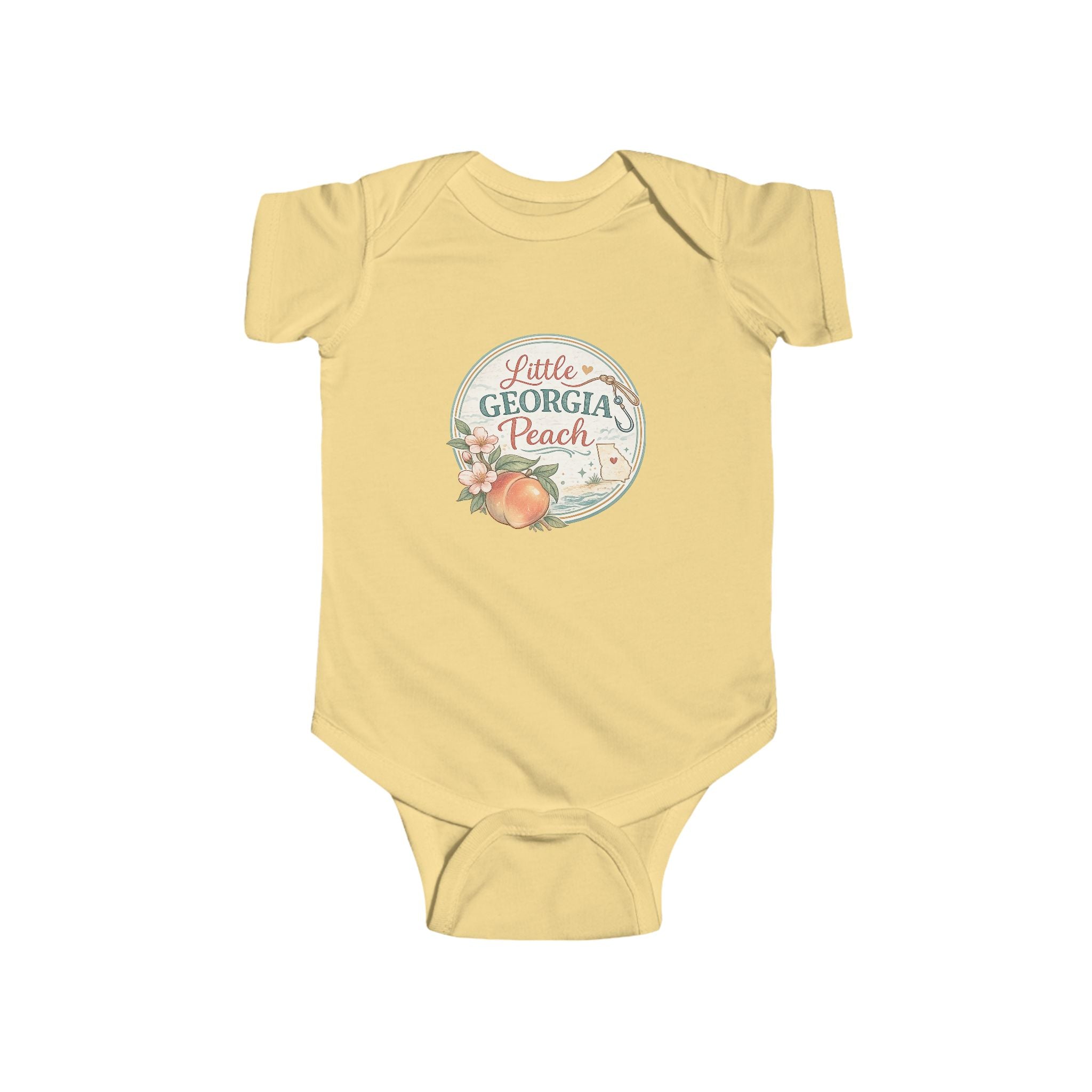 Infant Bodysuit - "Little Georgia Peach" Peach-Themed Baby Onesie