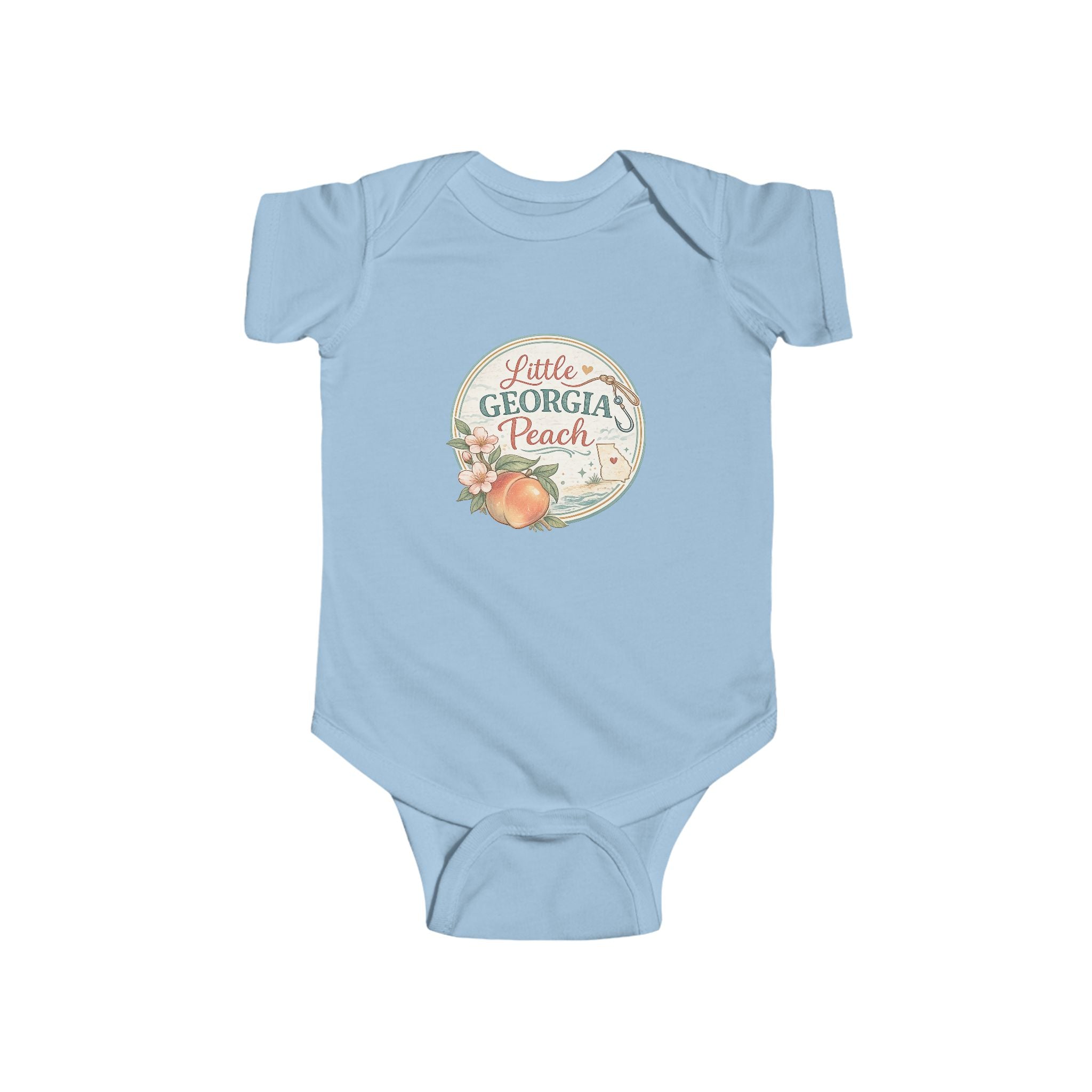 Infant Bodysuit - "Little Georgia Peach" Peach-Themed Baby Onesie