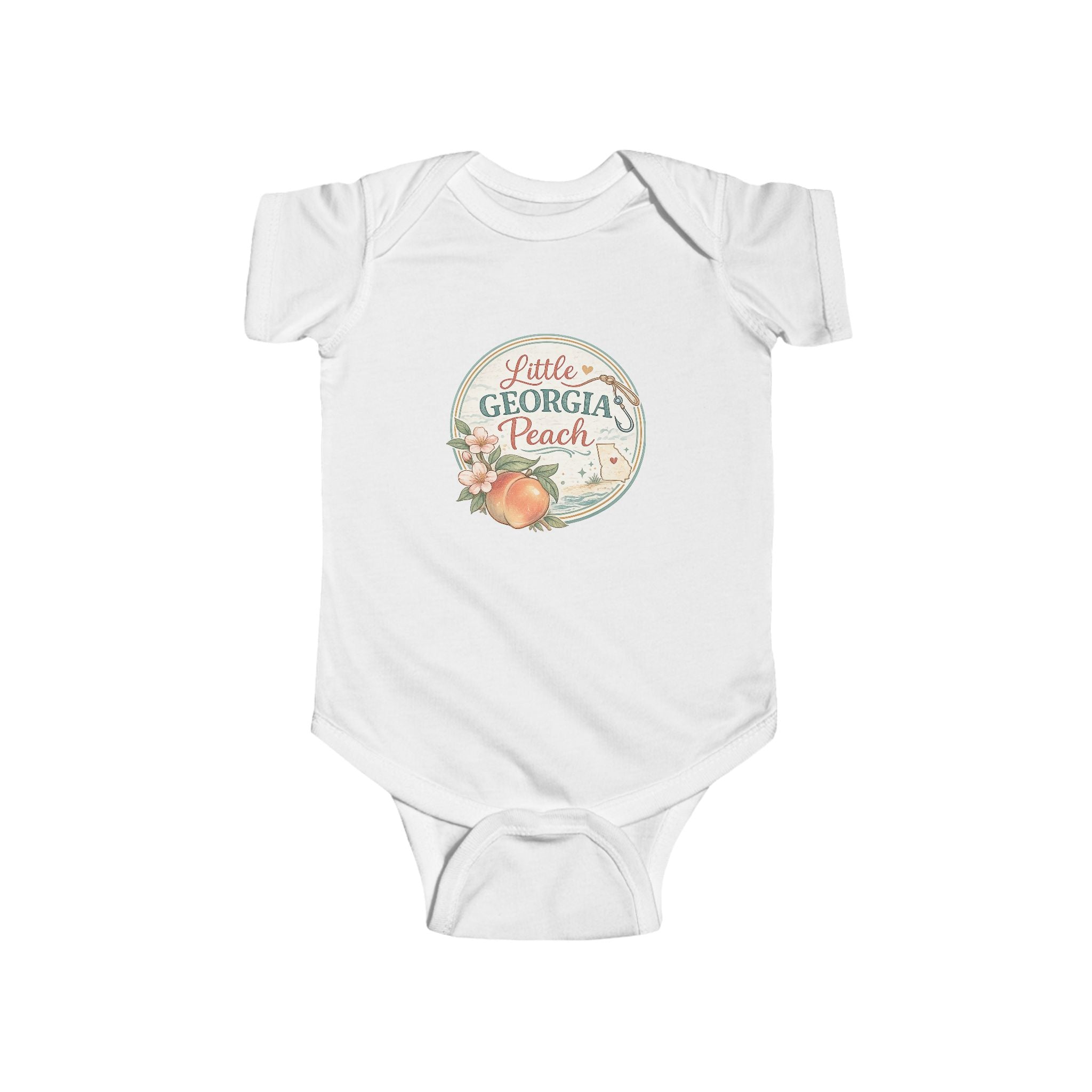 Infant Bodysuit - "Little Georgia Peach" Peach-Themed Baby Onesie