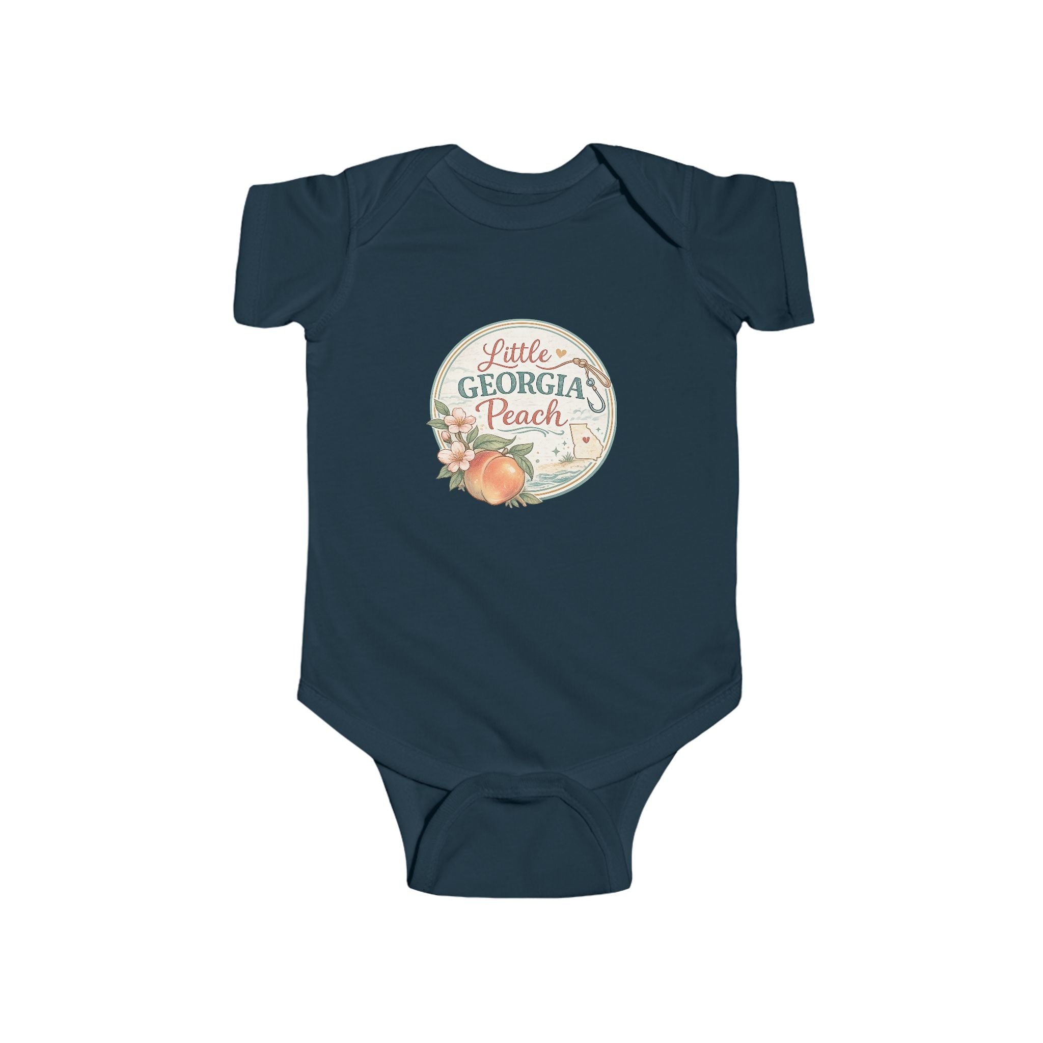 Infant Bodysuit - "Little Georgia Peach" Peach-Themed Baby Onesie