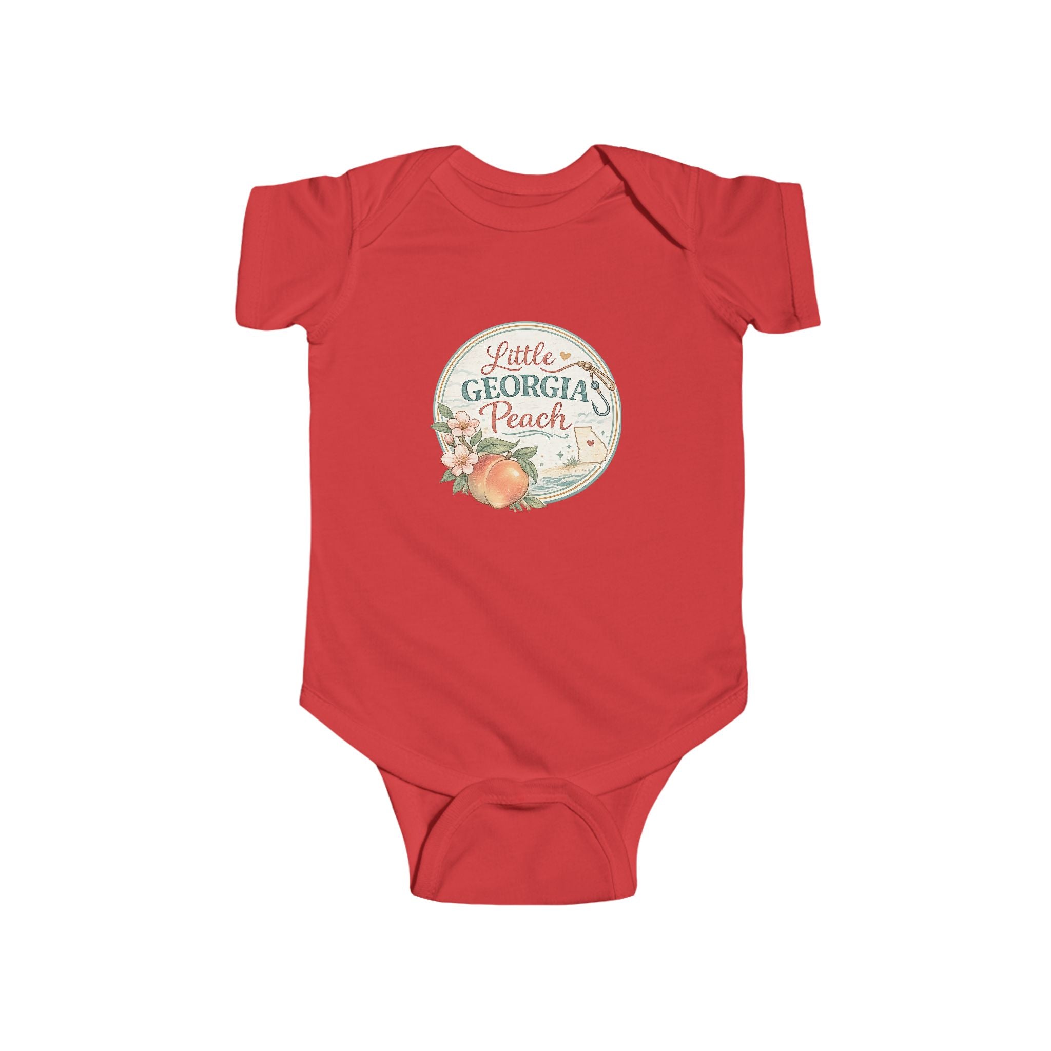 Infant Bodysuit - "Little Georgia Peach" Peach-Themed Baby Onesie