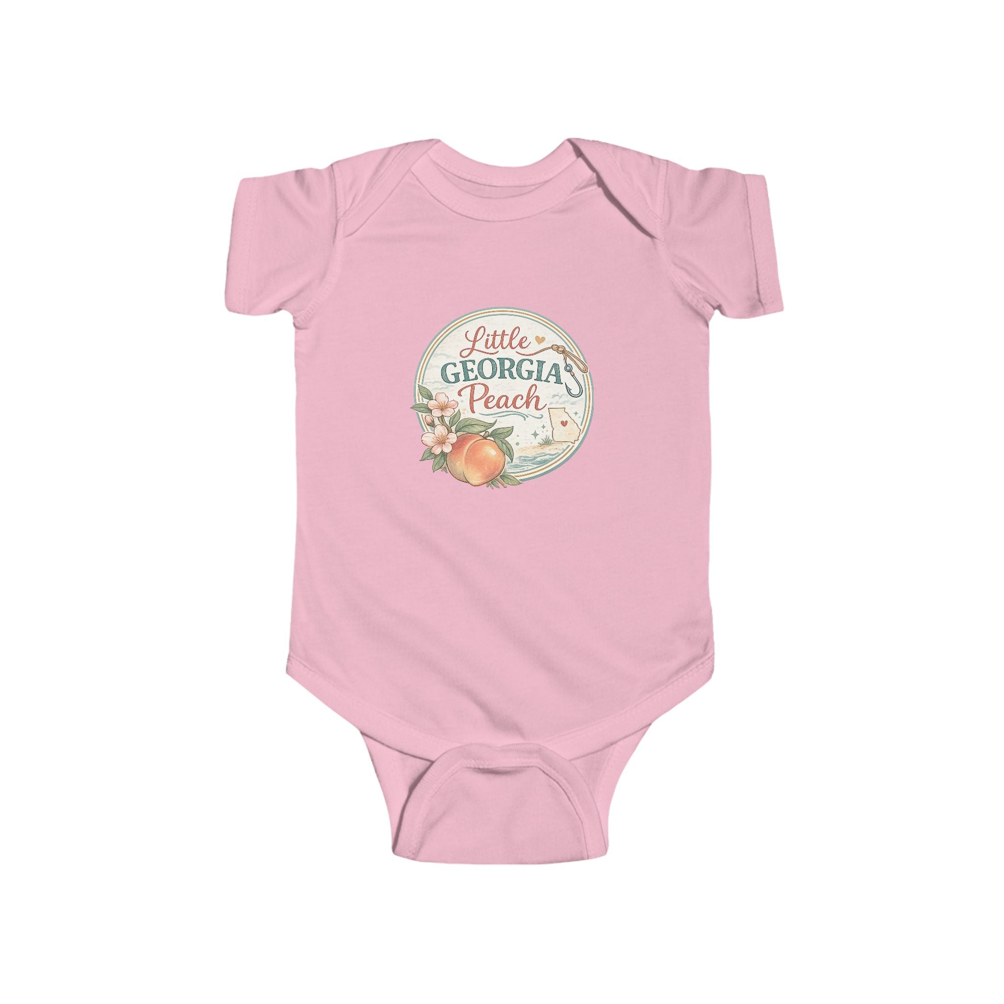Infant Bodysuit - "Little Georgia Peach" Peach-Themed Baby Onesie