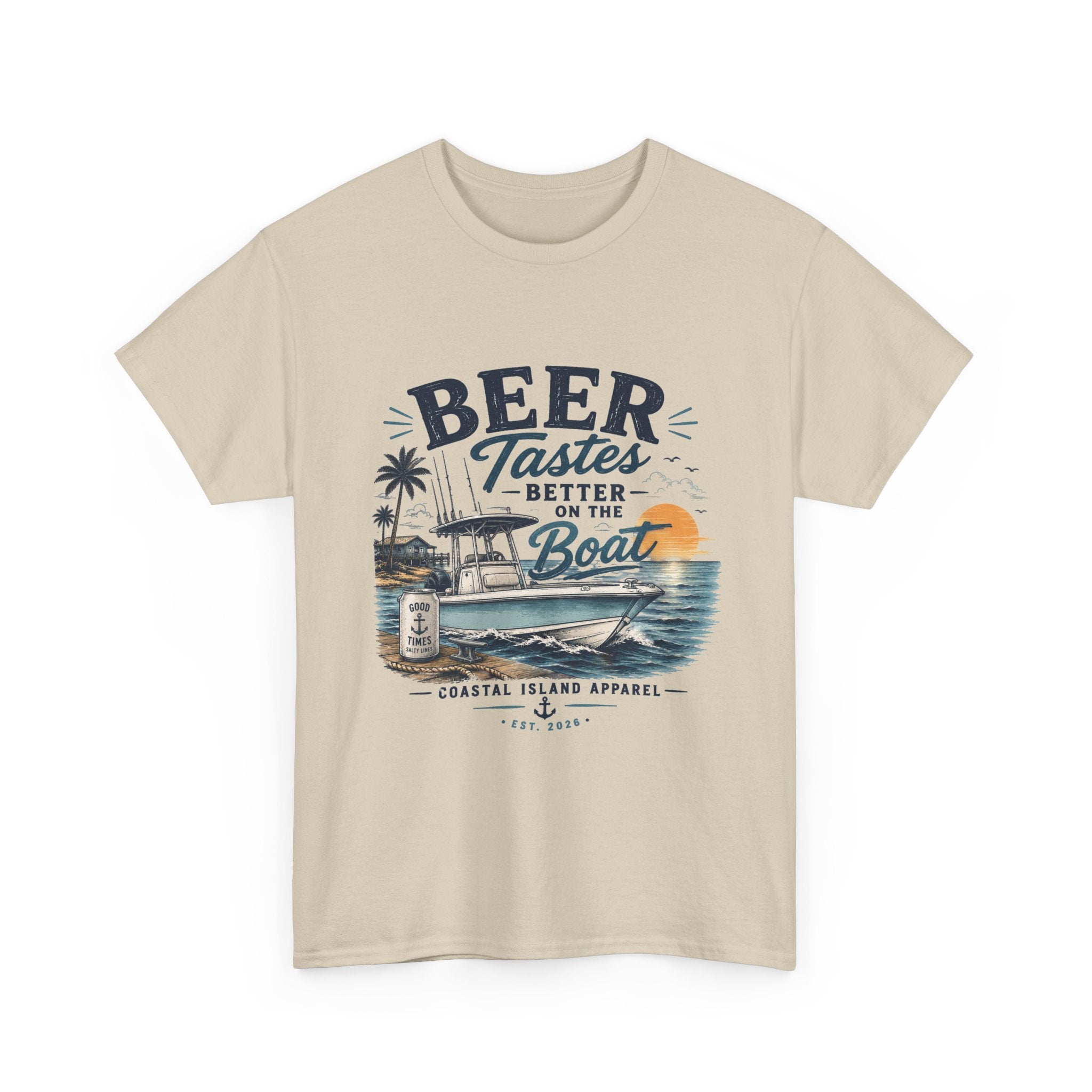 Beer Tastes Better on the Boat T-Shirt — Coastal Fishing Boating Tee