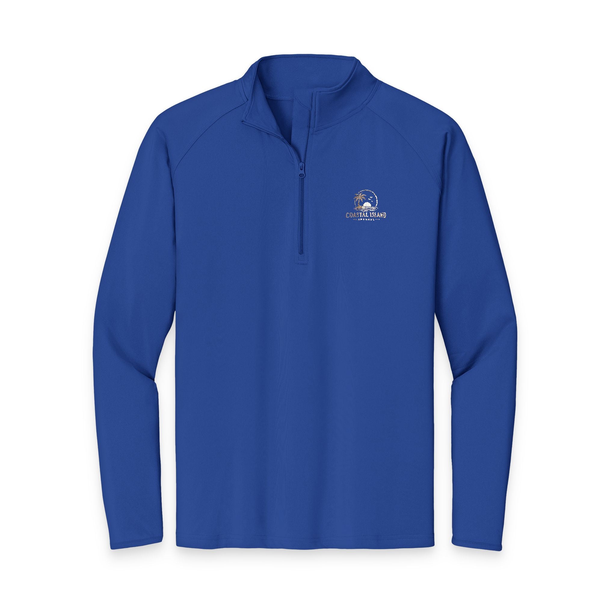 Men's Embroidered Quarter-Zip Pullover — Performance Sport-Wick