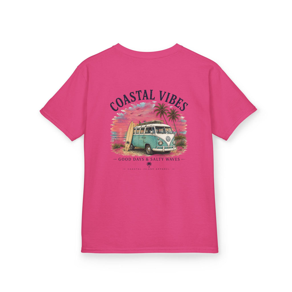 Kids T-Shirt — "Coastal Vibes" Retro Surf Van Tee