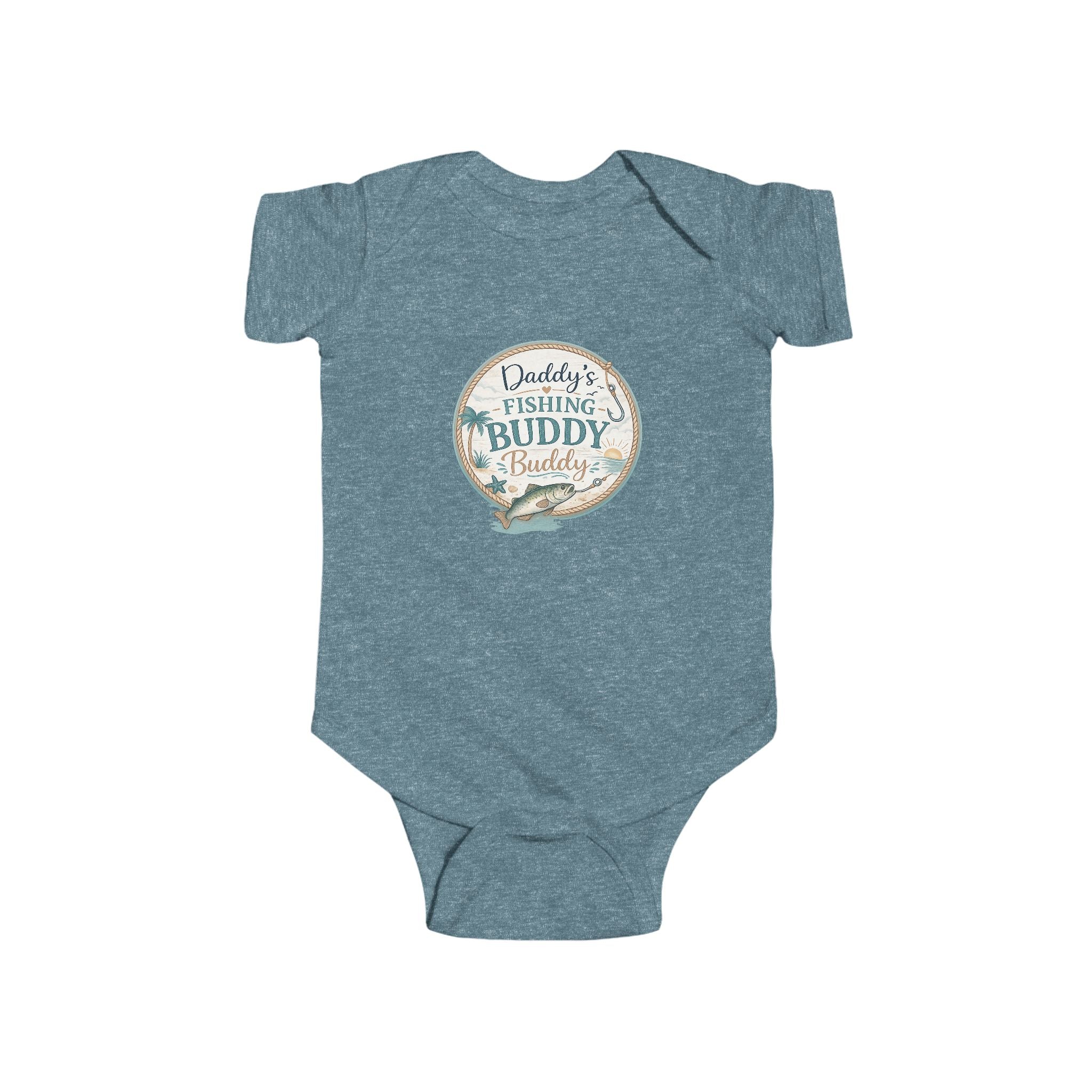 Baby Bodysuit — "Daddy's Fishing Buddy" Nautical Infant Onesie