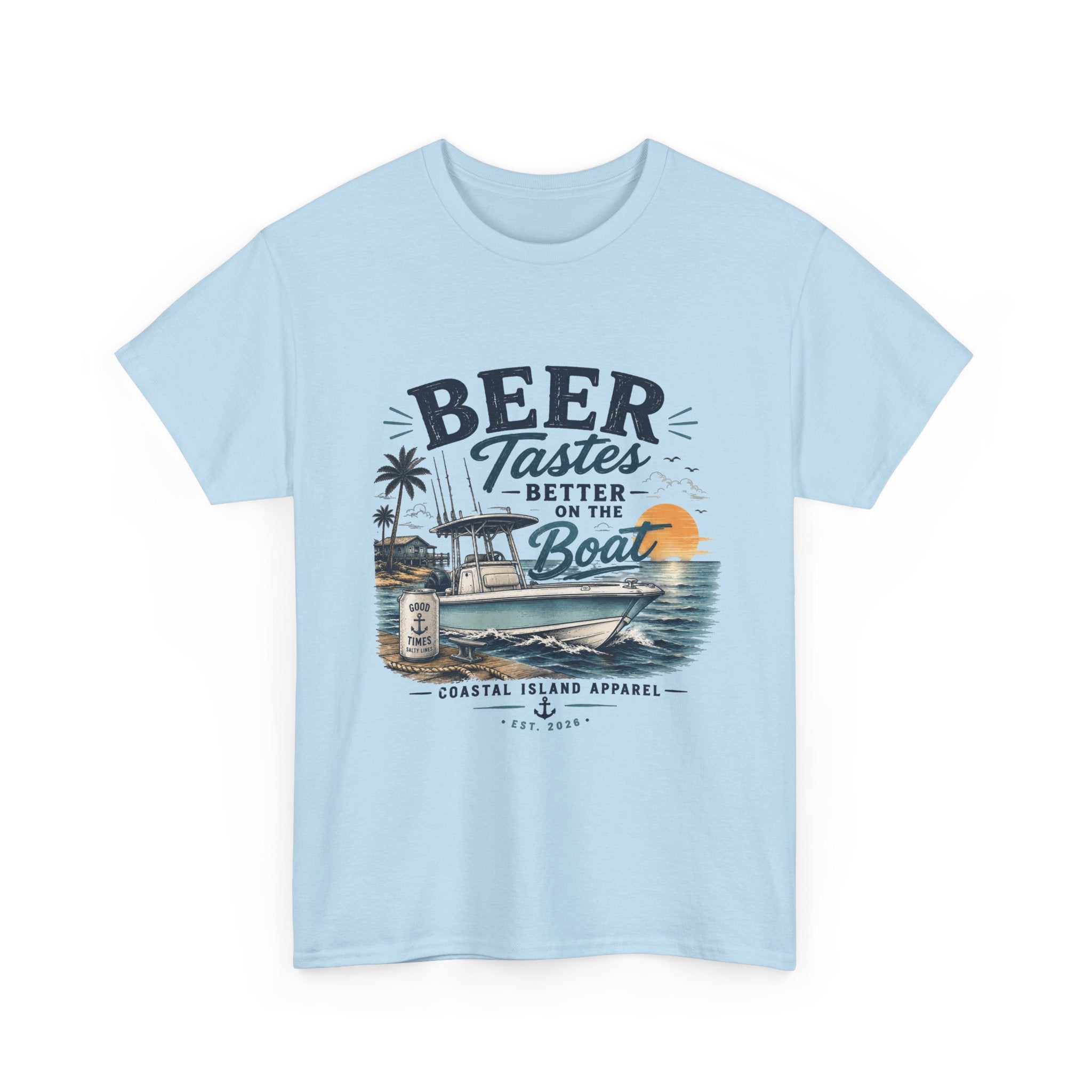 Beer Tastes Better on the Boat T-Shirt — Coastal Fishing Boating Tee