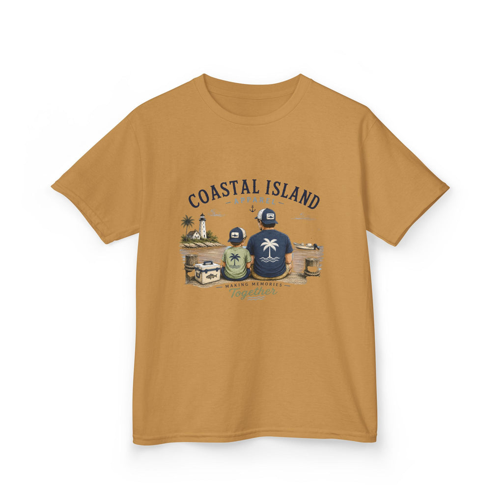 Kids Tee — "Coastal Island" Dad and Son Beach Graphic
