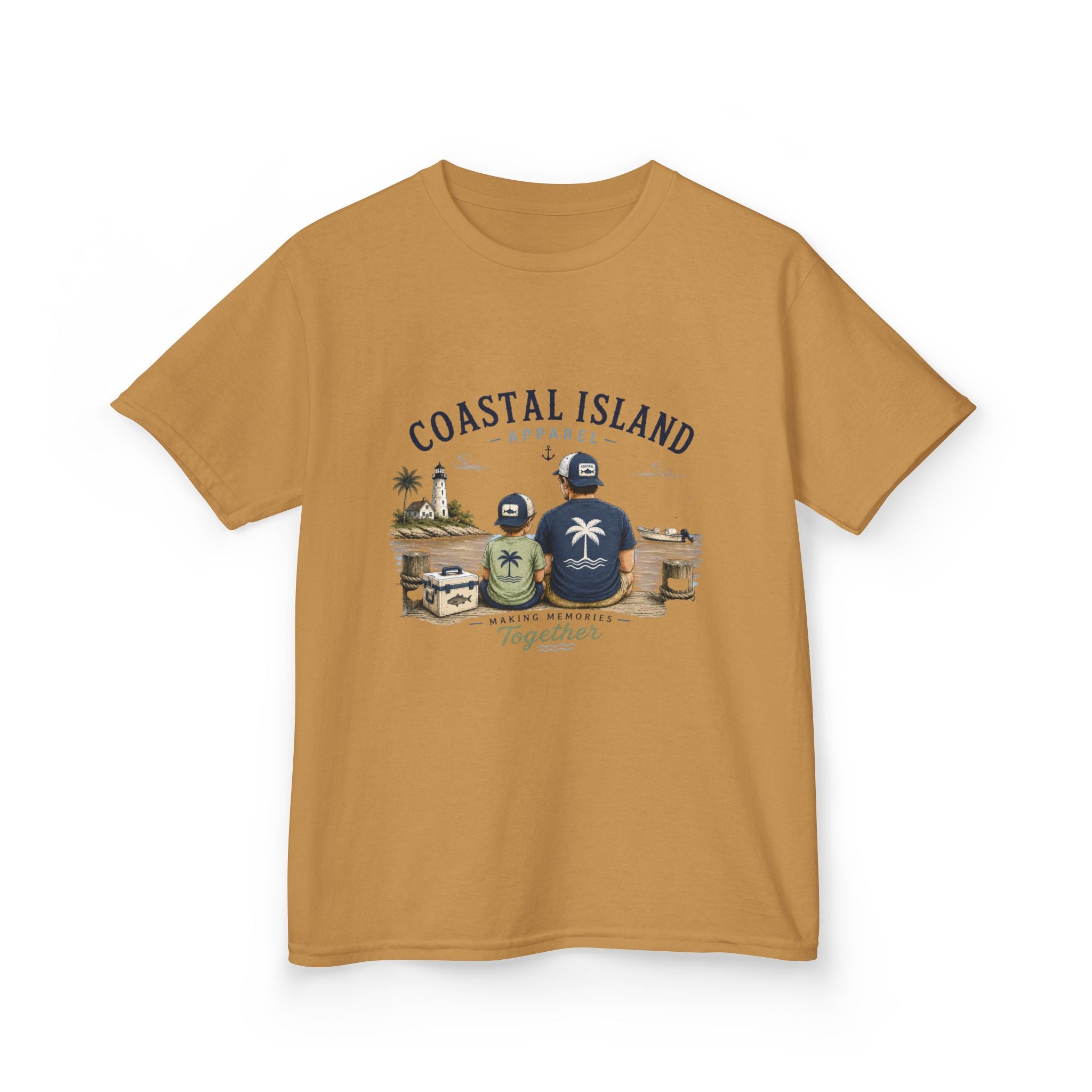 Kids Tee — "Coastal Island" Dad and Son Beach Graphic