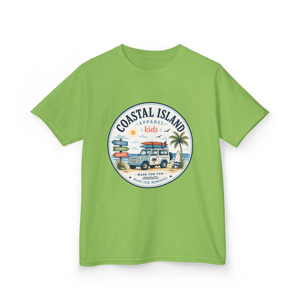 Coastal Island Kids Tee — Vintage Beach Surf Van Graphic