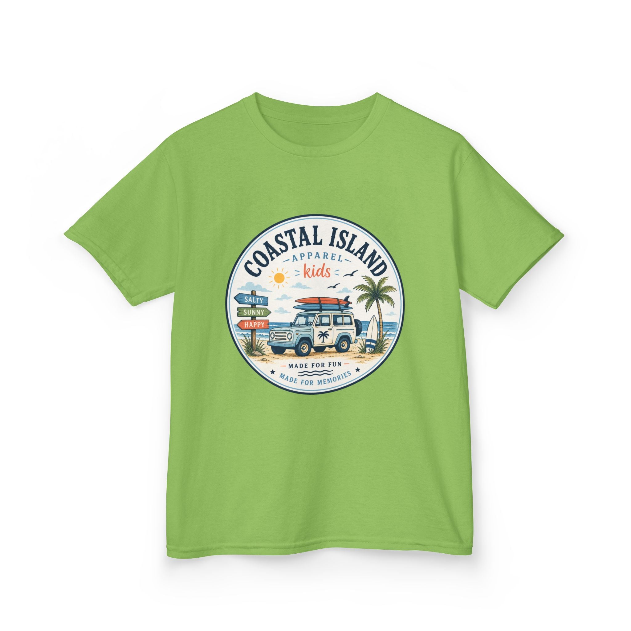 Coastal Island Kids Tee — Vintage Beach Surf Van Graphic