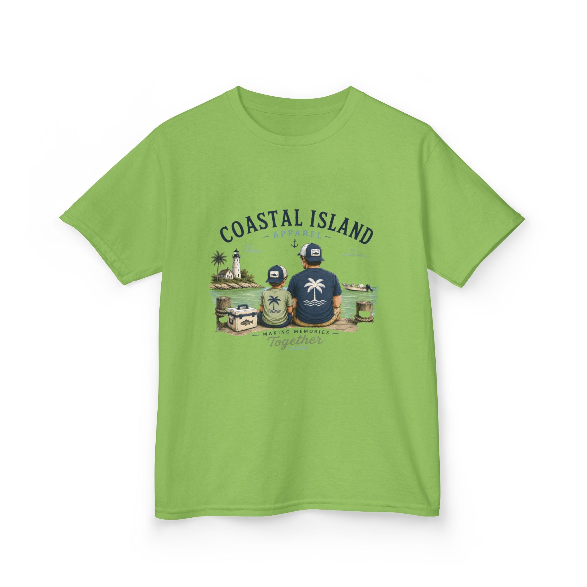 Kids Tee — "Coastal Island" Dad and Son Beach Graphic