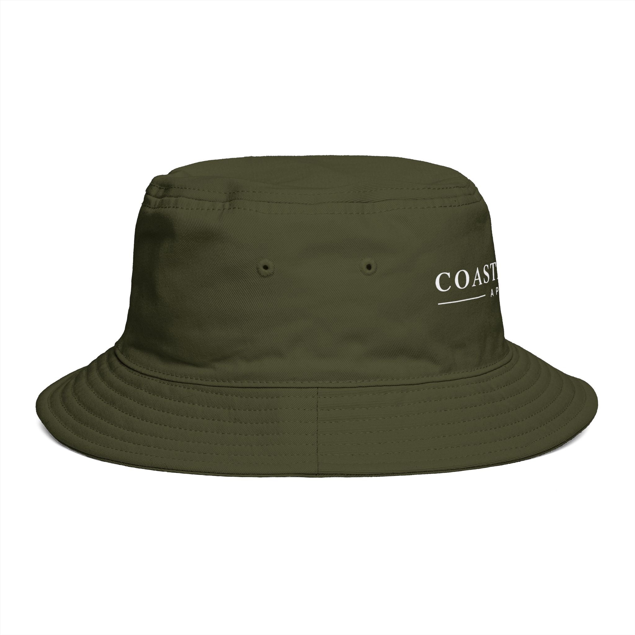 Coastal Island Apparel Bucket Hat - Brown Embroidered Beach Sun Hat