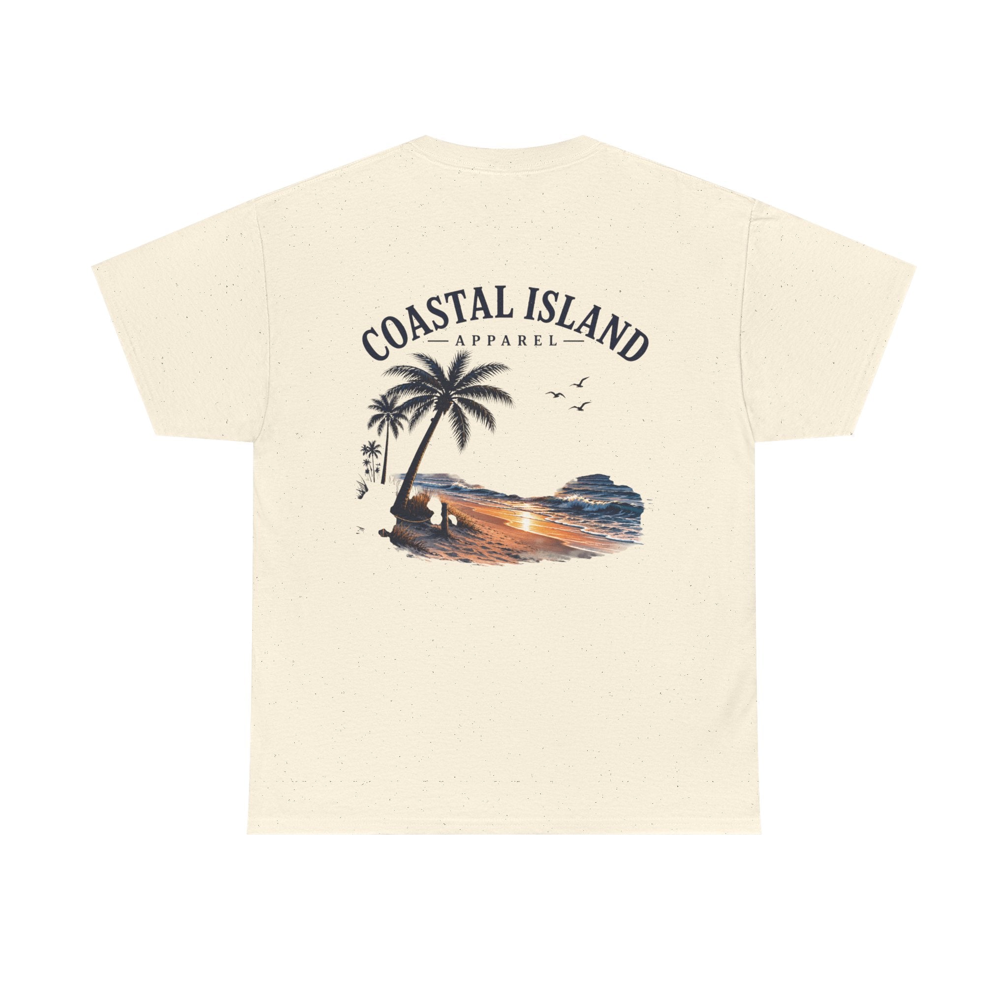 Coastal Island Sunset Beach T-Shirt | Palm Tree Ocean Graphic Tee