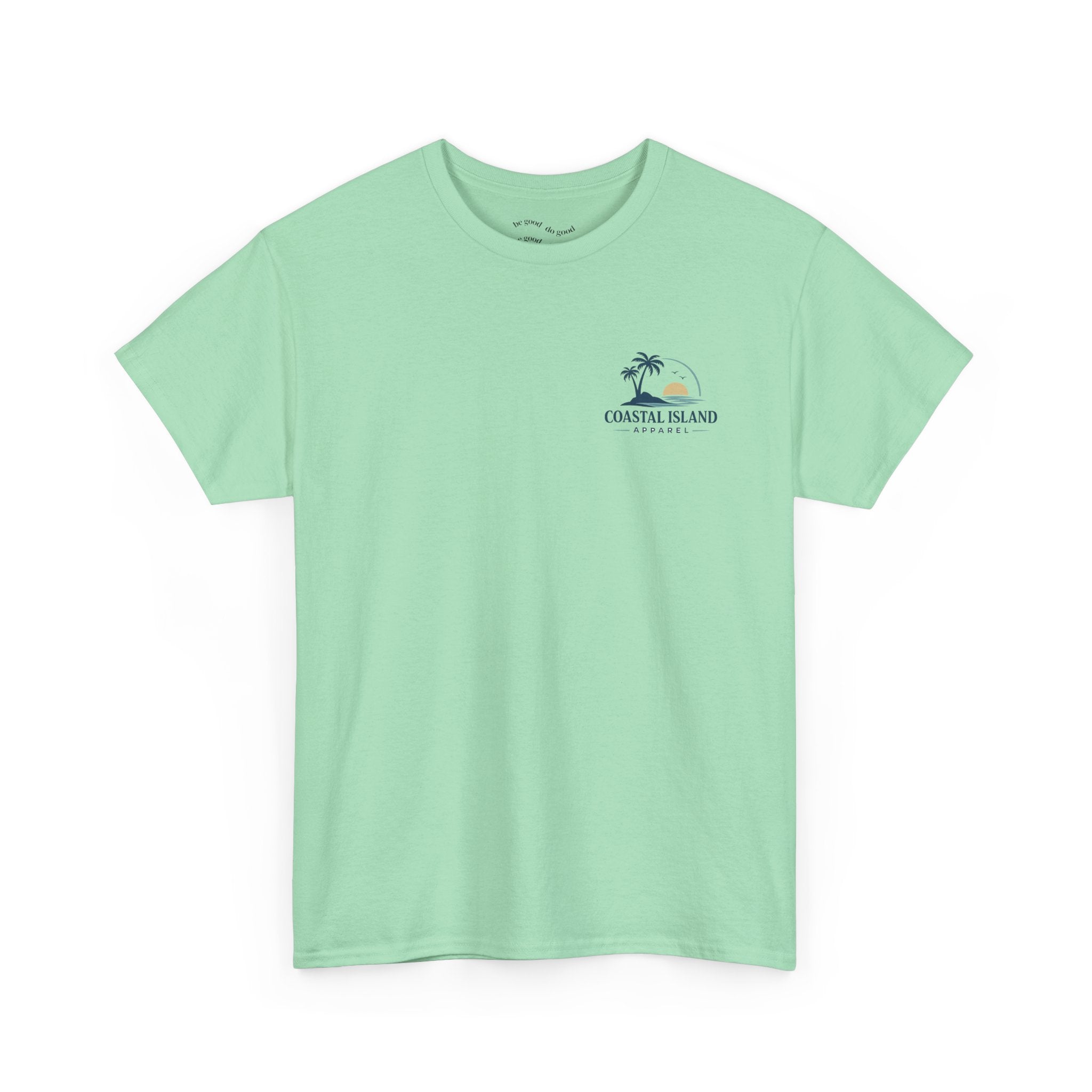Coastal Island Sunset Beach T-Shirt | Palm Tree Ocean Graphic Tee