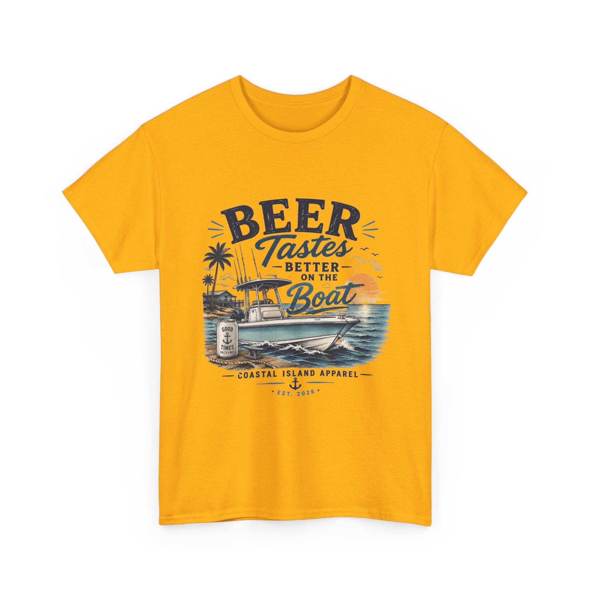 Beer Tastes Better on the Boat T-Shirt — Coastal Fishing Boating Tee