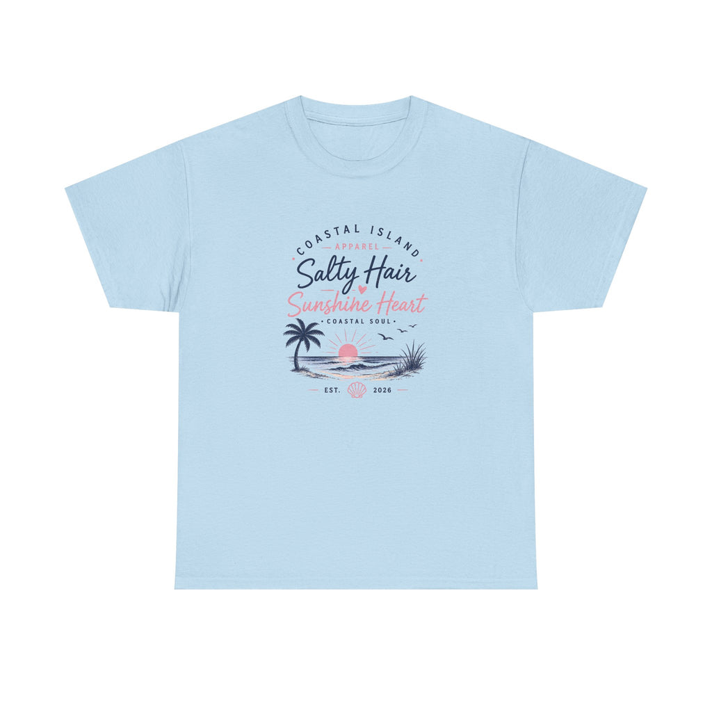 Coastal 'Salty Hair, Sunshine Heart' Women's Beach T‑Shirt