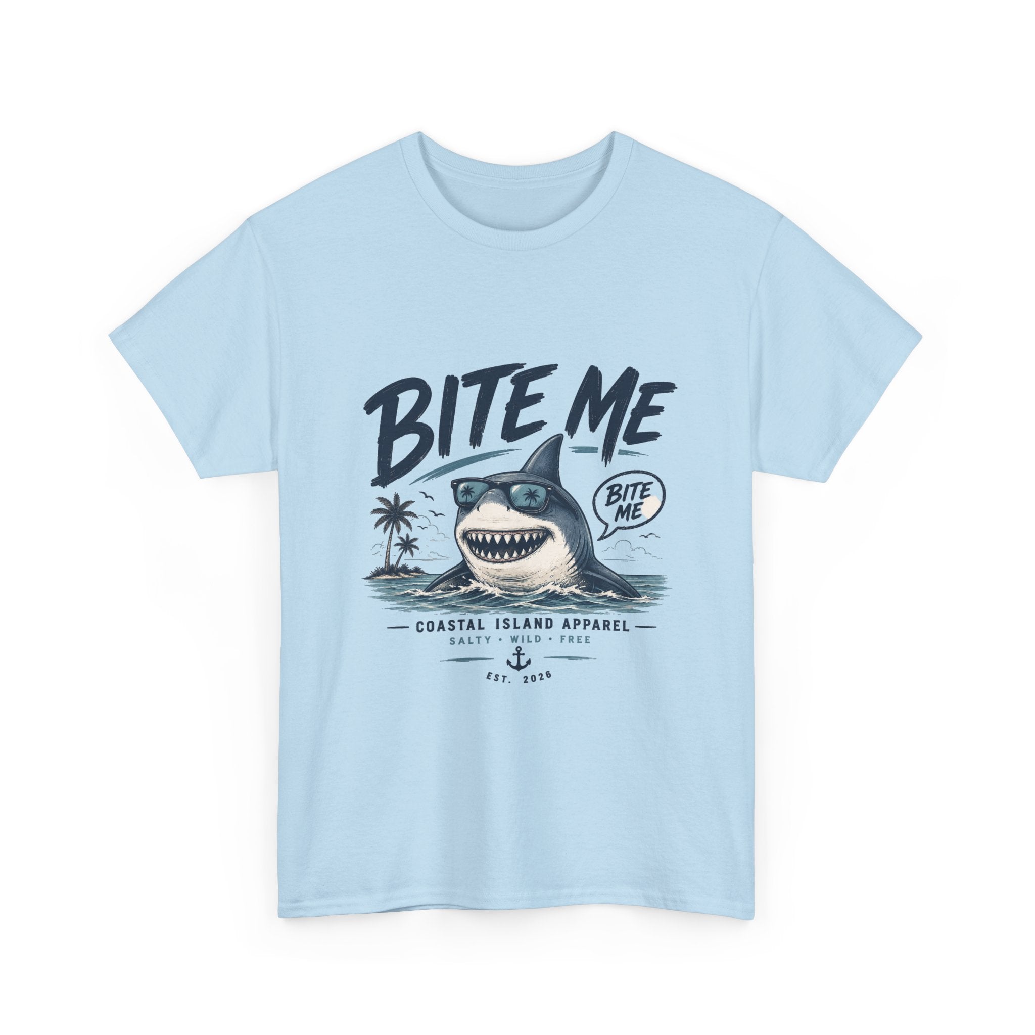 Bite Me Shark Tee — Coastal Island Graphic T-Shirt
