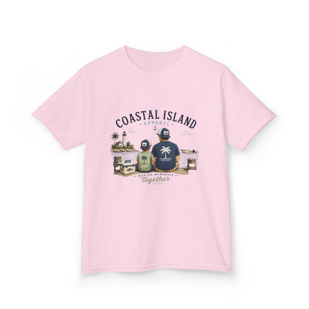 Kids Tee — "Coastal Island" Dad and Son Beach Graphic