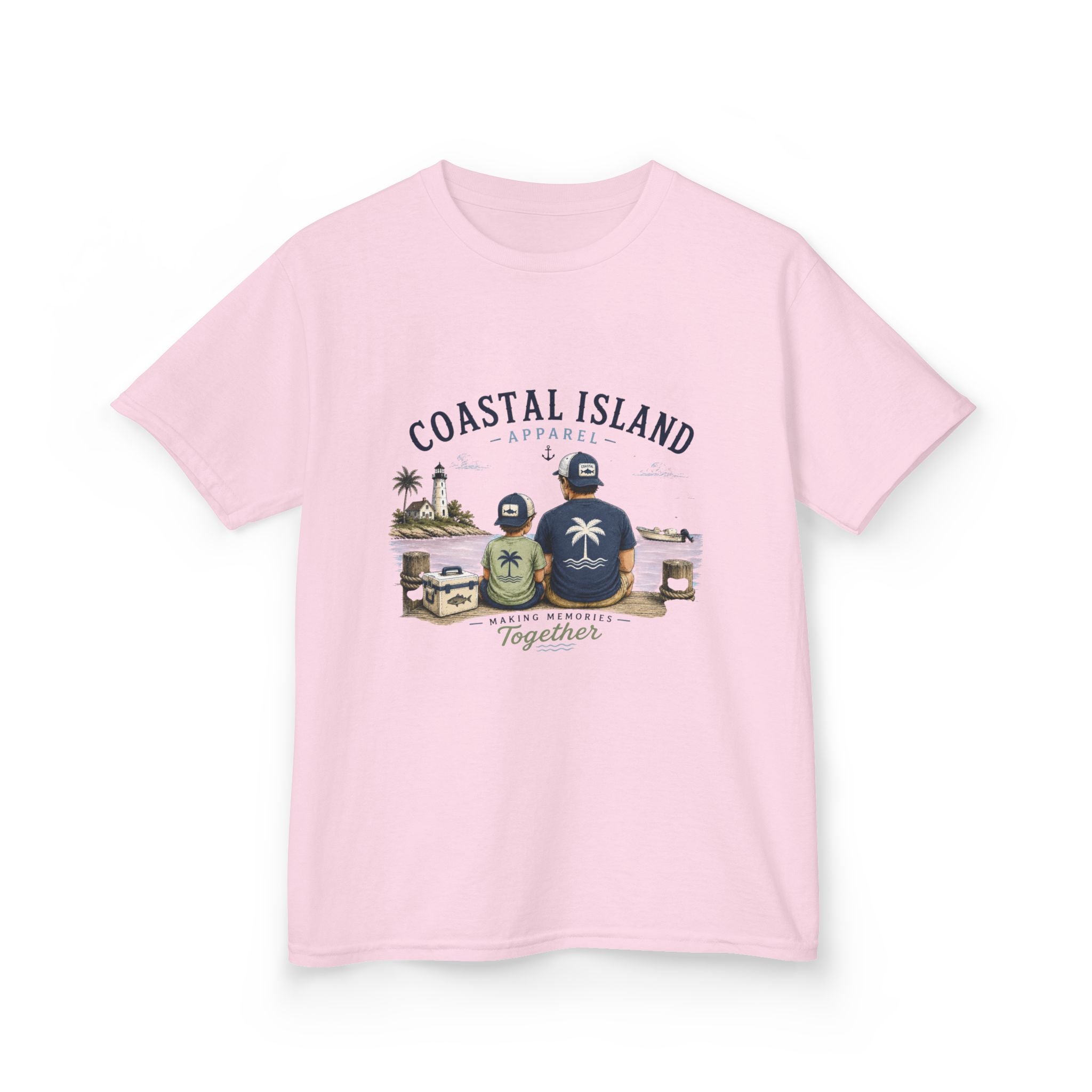 Kids Tee — "Coastal Island" Dad and Son Beach Graphic