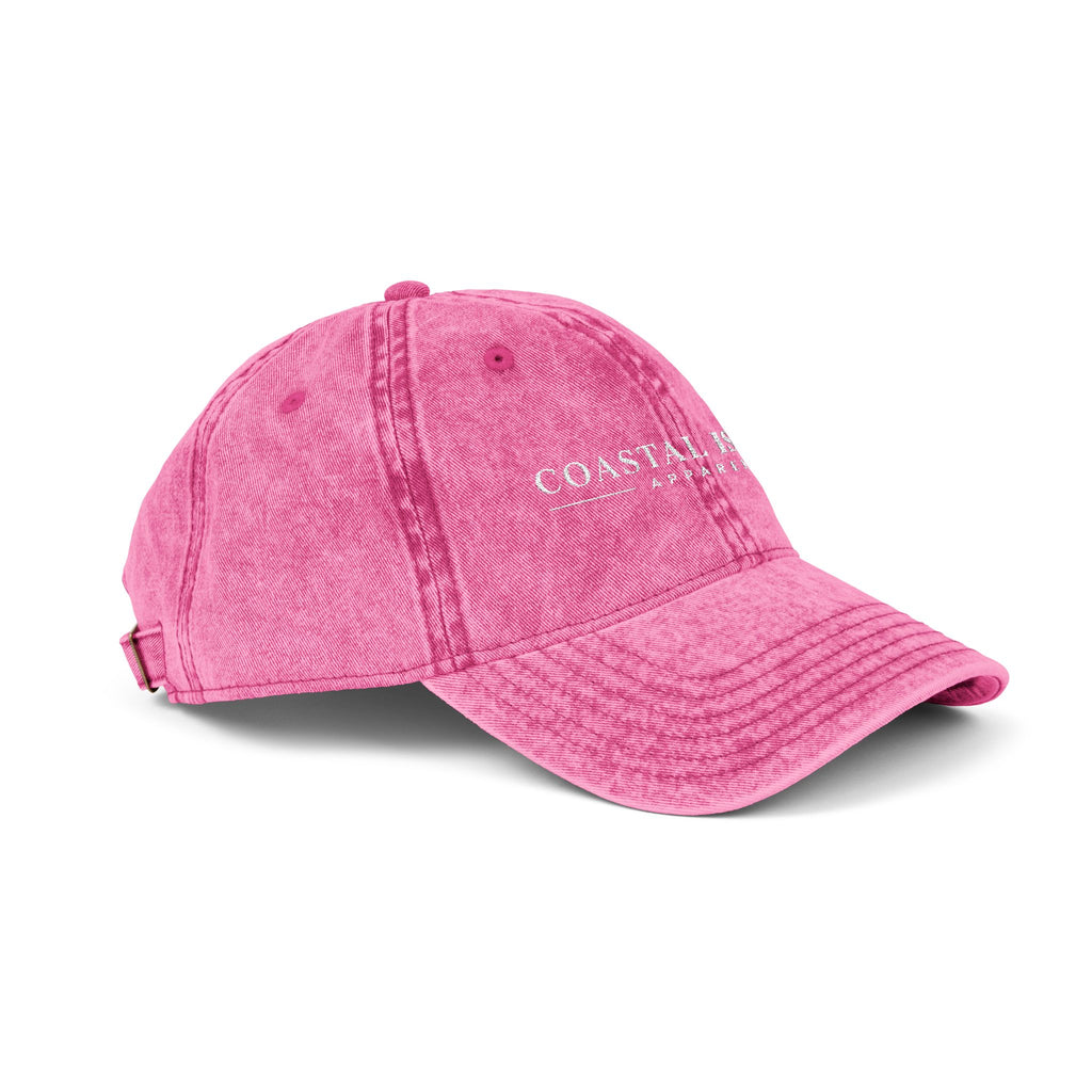 Vintage Embroidered Cap — "Coastal Island" Washed Dad Hat