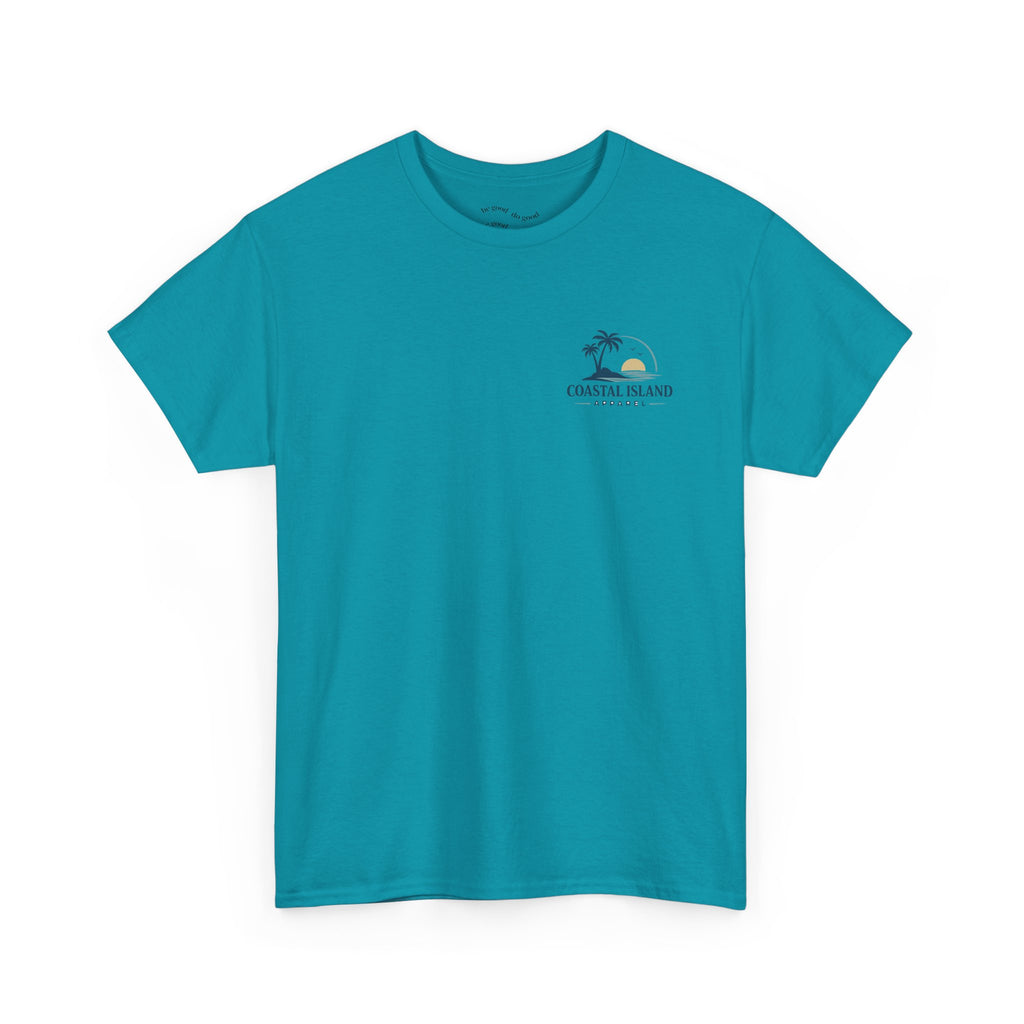 Coastal Island Sunset Beach T-Shirt | Palm Tree Ocean Graphic Tee