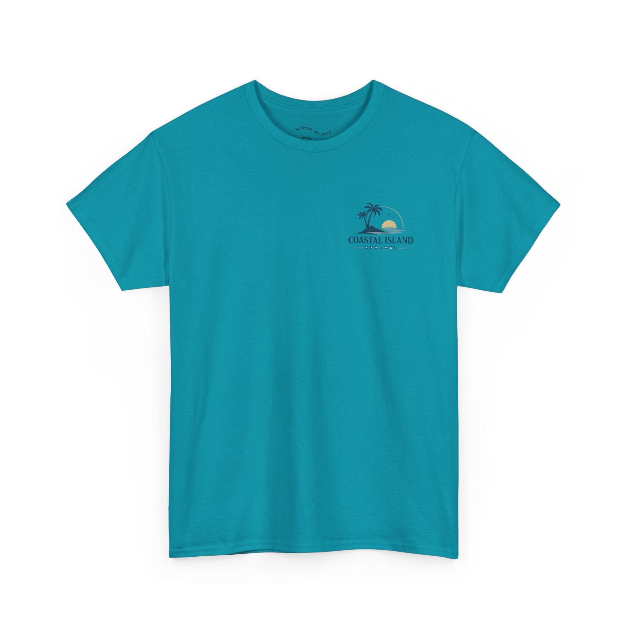 Coastal Island Sunset Beach T-Shirt | Palm Tree Ocean Graphic Tee